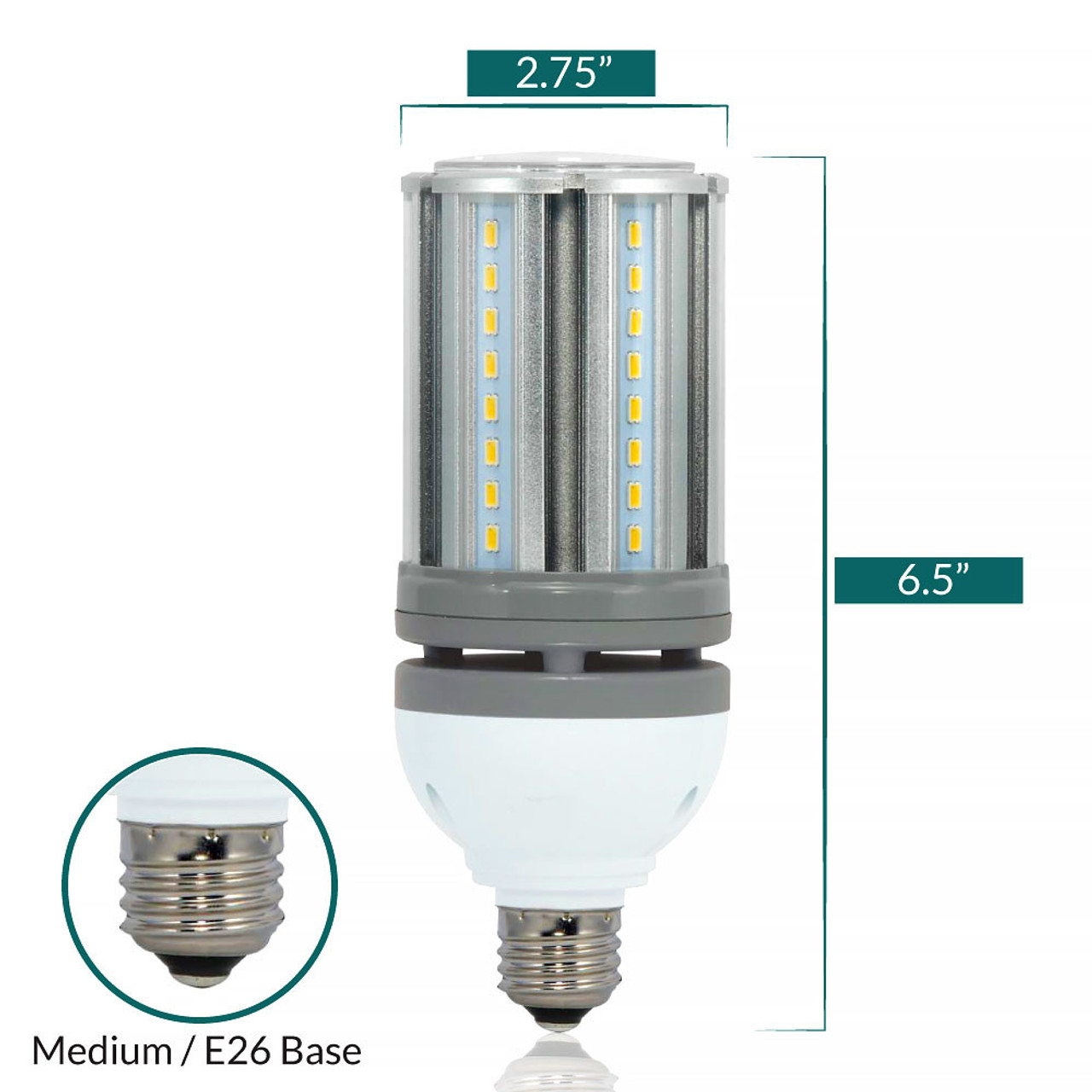 Corn LED Bulb 70W Metal Halide Retrofit - 18 Watt, Amber 585nm; Medium  Base; 100-277 volts