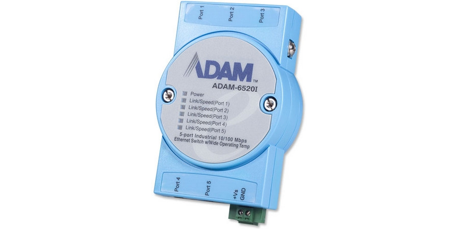 ADVANTECH - ADAM-6520I - Ethernet 5 Port 10/100 Industrial Swit-Channel Wt