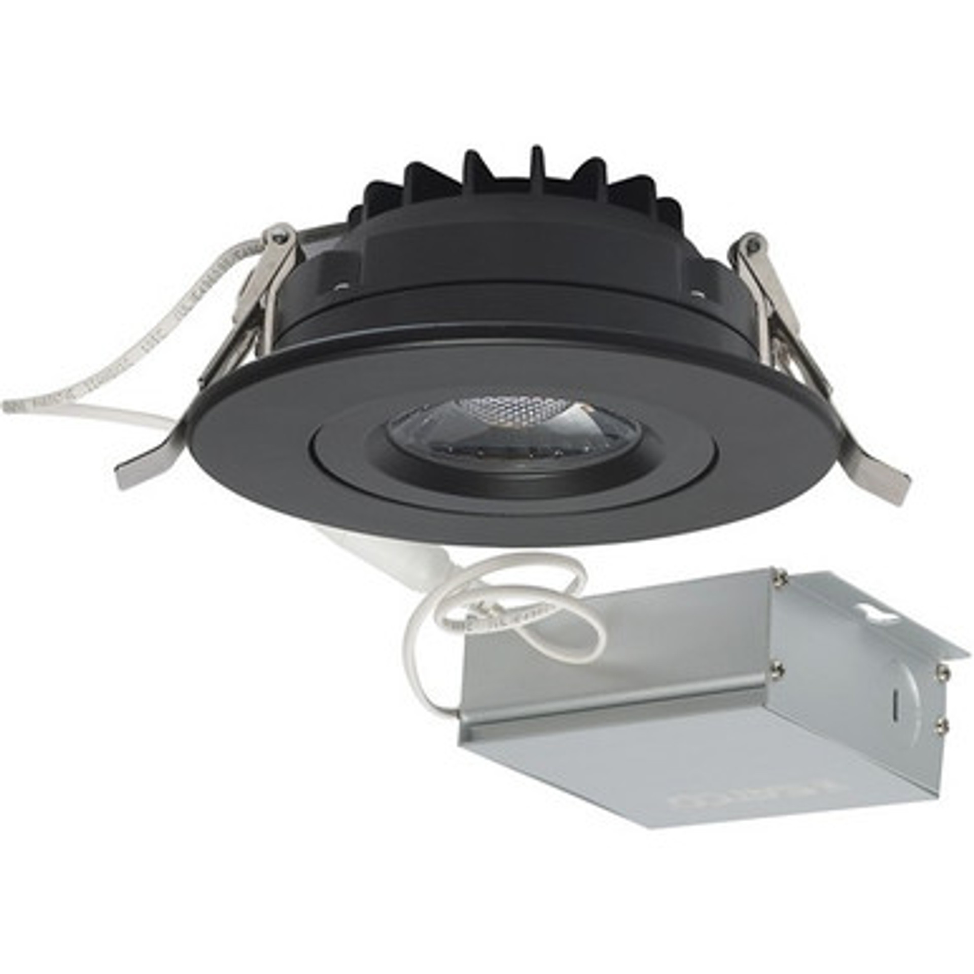 Superior Lighting SLDL619-1 - 4 Inch LED Gimbal Round Downlight - Black - 12 Watt - 850 Lumens - 3000K Soft White - 120V - Dimmable - Recessed Can Not Required