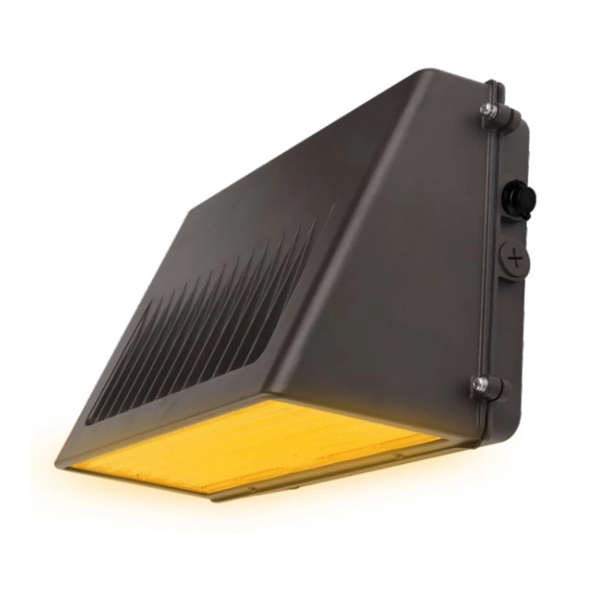 LED turtle friendly cut off wall pack lights, amber illumination, full cutoff design