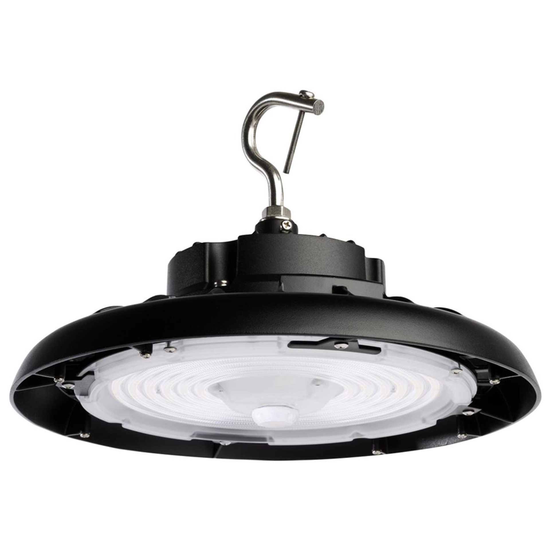 Circular Led High Bay - 100 Watt 14500 Lumens - 277-480V - 5000K Daylight - Black Finish - Motion Sensor