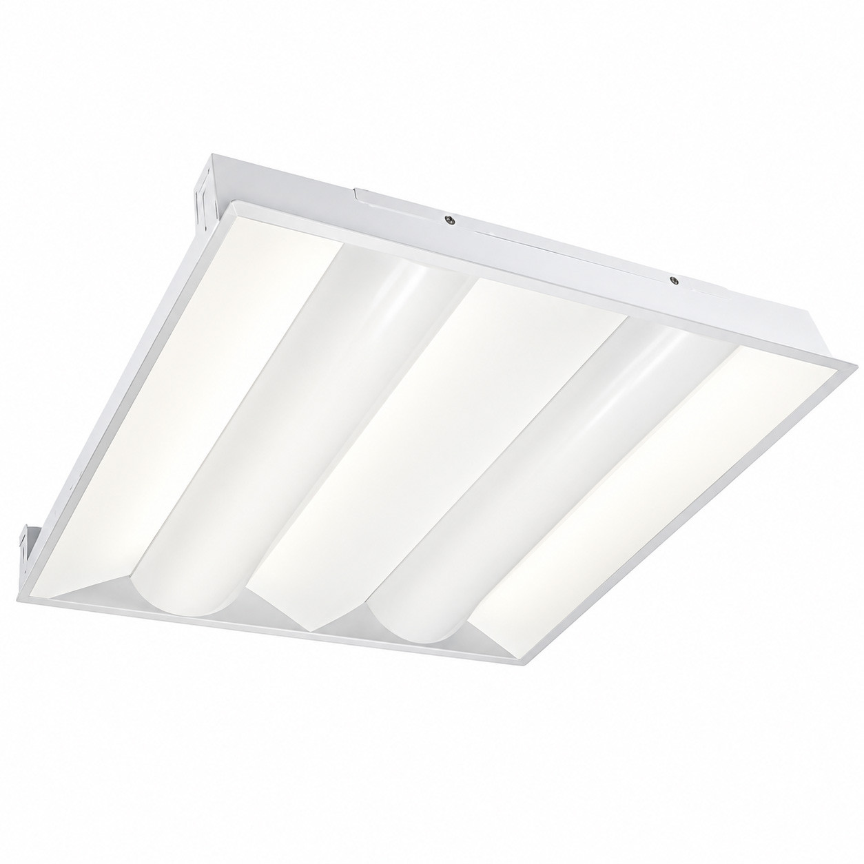 LED Double Basket Troffer 2X2 - Recessed Drop Ceiling Mount - Multi Wattage 25/30/35W 4375 Max Lumens 4375 - Color Selectable 35K/40K/50K - 120-277V - Dimmable 0-110V - White - With Emergency Battery