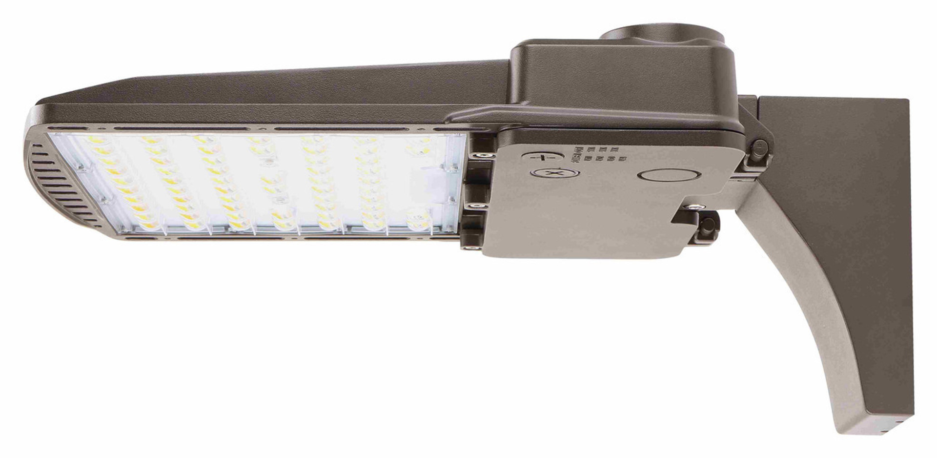 LED Parking Lot Area Light with Photocell - Watt Selectable - 140W/120W/90W/60W - Color Selectable 30K/40K/50K - 23000 Max Lumens - 480V - Wall Mount - Bronze Finish