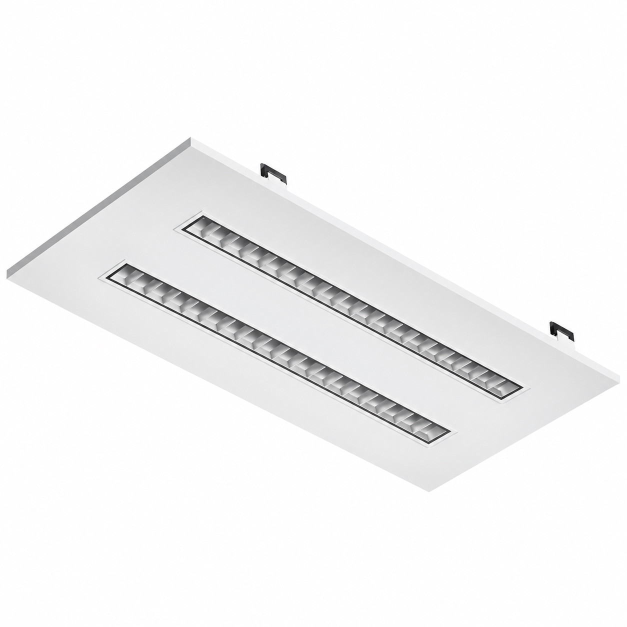 2X4 LED Drop In T-Bar Light - With Motion Sensor - 60W - 120-277V -  Color Temperature Selectable 30K/35K/40K/50K - Louvered Lens - Dimmable - White Finish