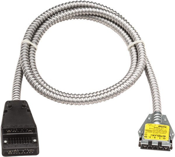 Reloc - Electrical extension cable - OnePass Cable 2Port, 277V, 12AWG, 4 Conductor and 1 Ground, 21FT, SKU - 715351 - Model OC2 277 12/4G 21 M5