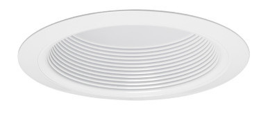 Lithonia Lighting V3034T WWH - 6IN Full Baffle Trim with Torsion Springs, White, White Trim Ring