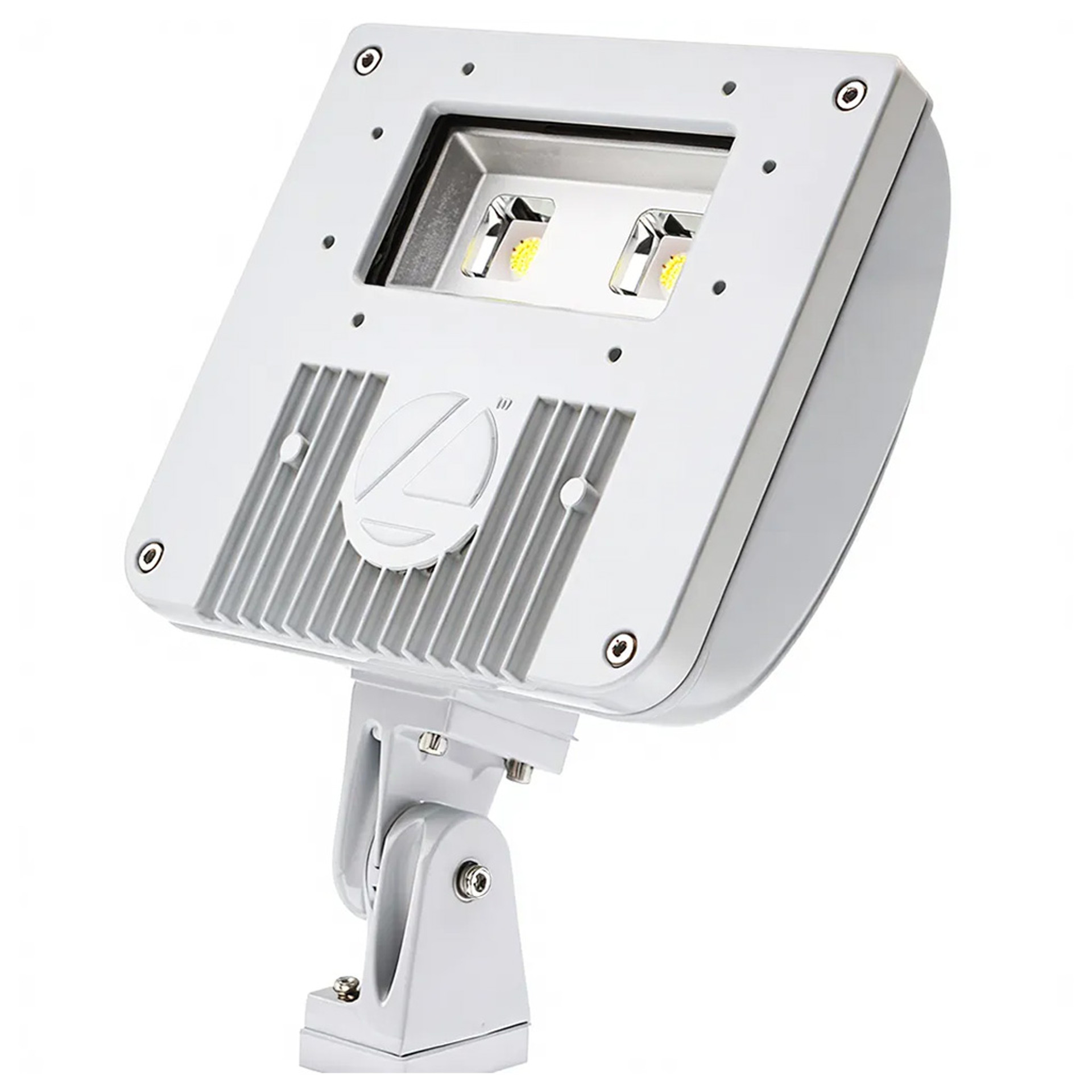 LED Flood Luminaire, Package 1, 4000K, Wide Flood Distribution, 120-277V, Integral Slipfitter, White Finish