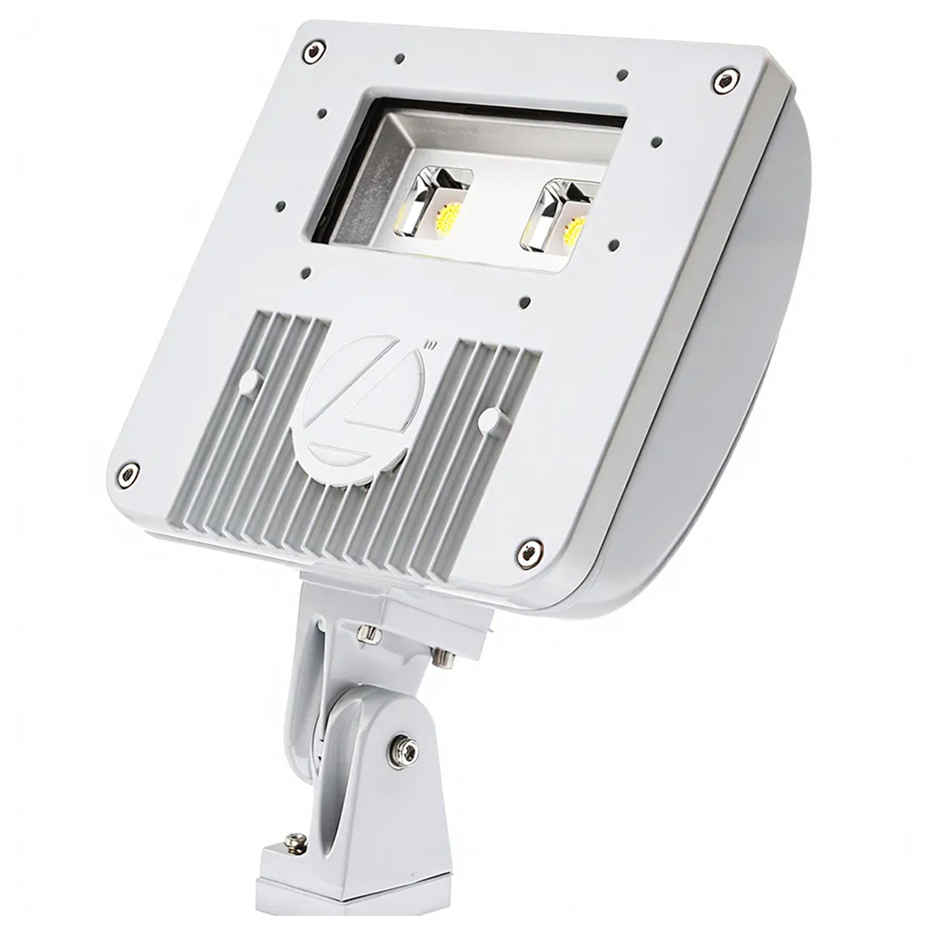 LED Flood Luminaire, Package 1, 4000K, Wide Flood Distribution, 120-277V, Integral Slipfitter, White Finish