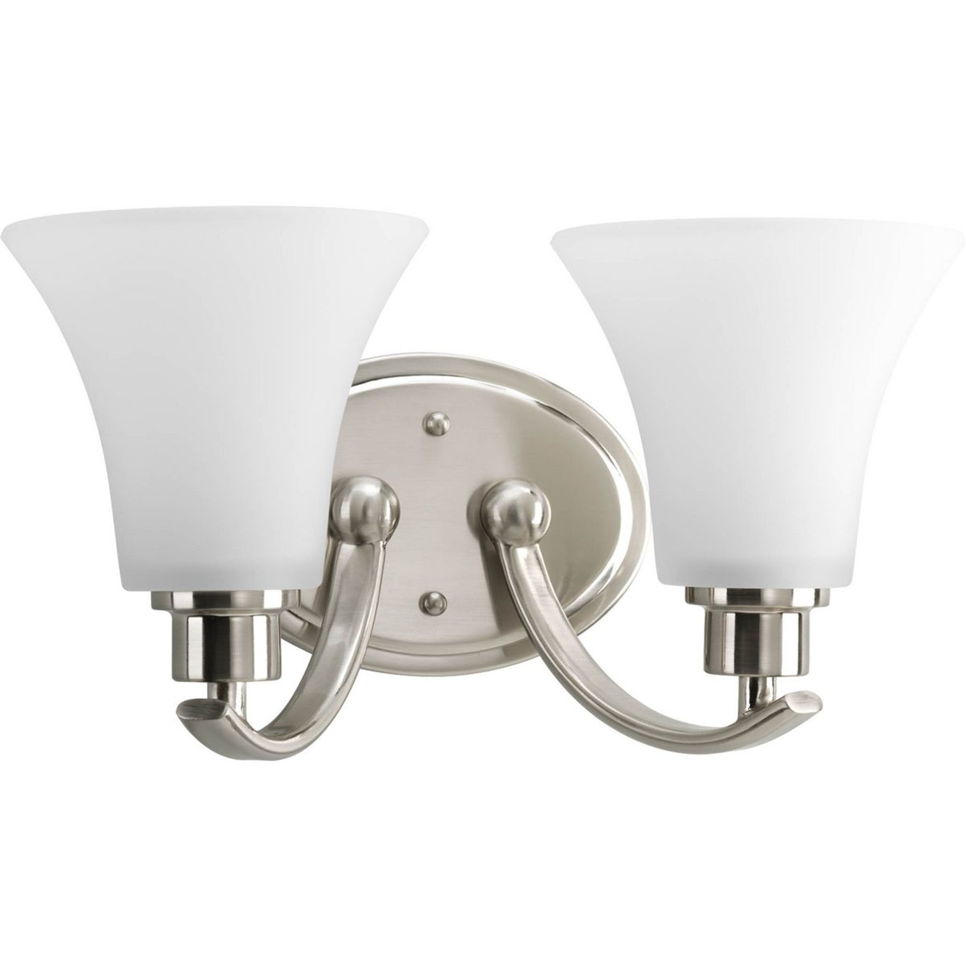 Progress Lighting Bath & Vanity Light - Joy Collection Two-Light Brushed Nickel Etched Glass Traditional Bath Vanity Light - Model P2001-09