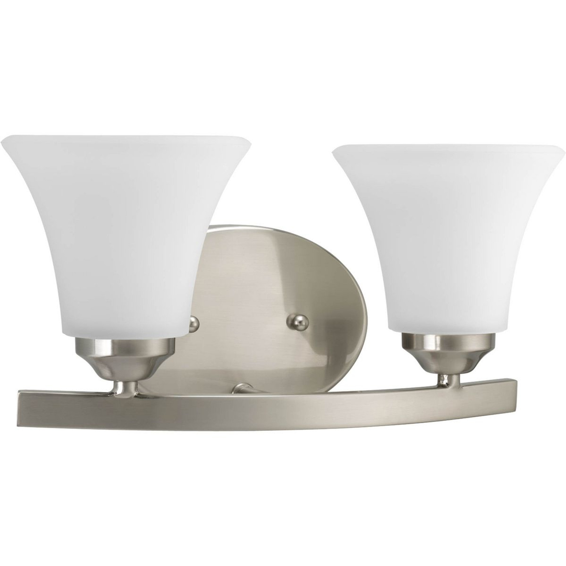 Progress Lighting Bath & Vanity Light - Adorn Collection Two-Light Brushed Nickel Etched Glass Traditional Bath Vanity Light - Model P2009-09