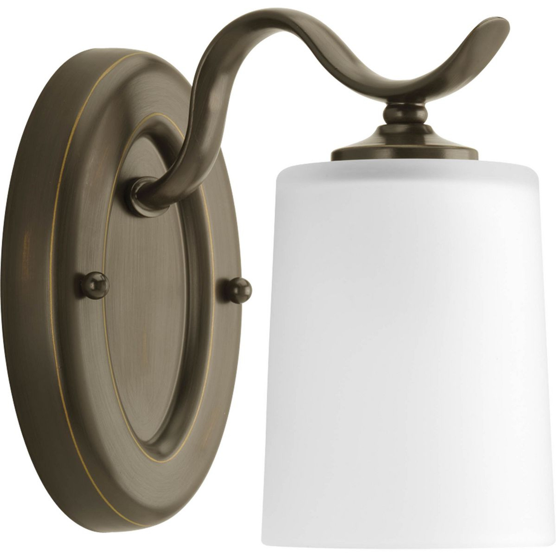 Progress Lighting Bath & Vanity Light - Inspire Collection One-Light Antique Bronze Etched Glass Traditional Bath Vanity Light - Model P2018-20
