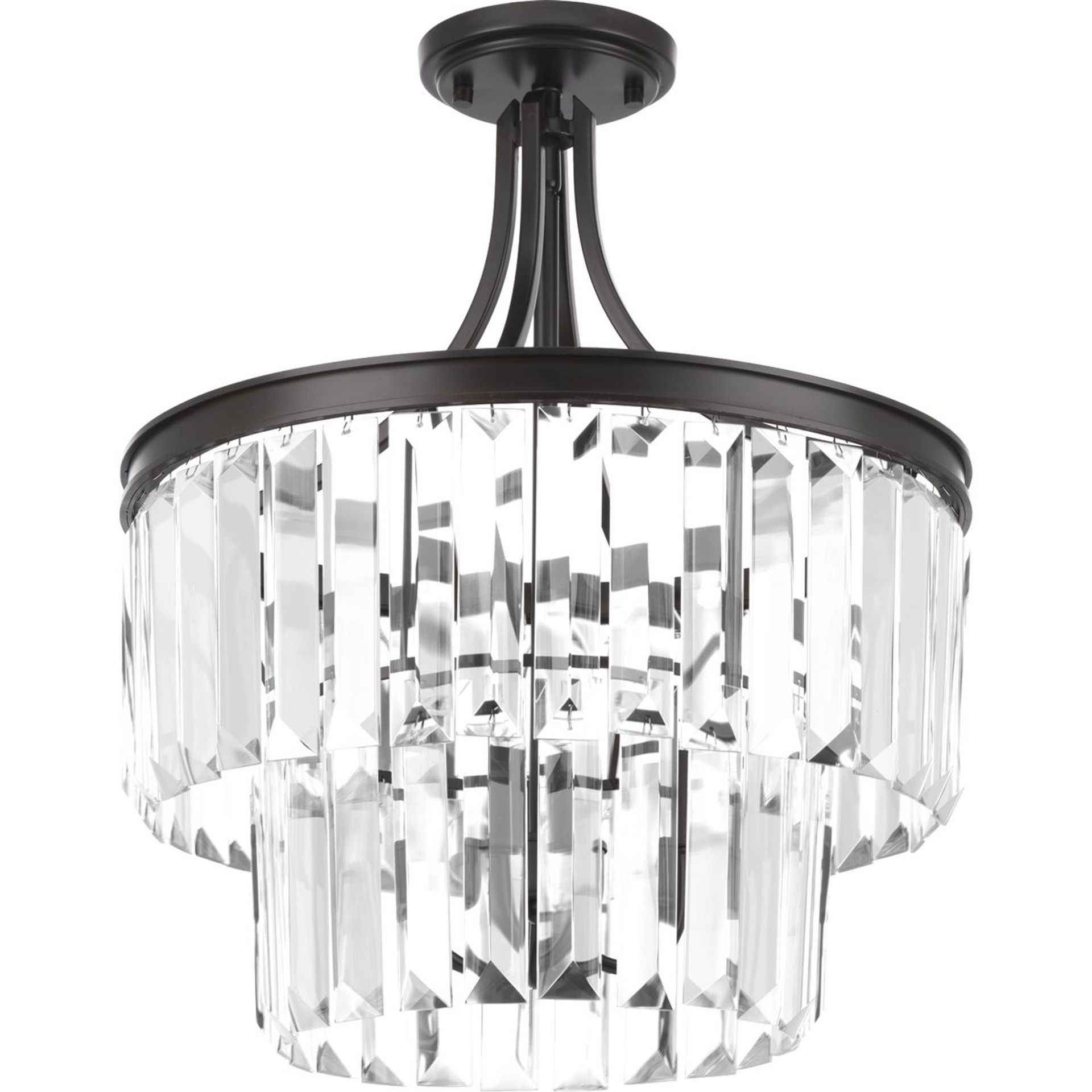 Progress Lighting Close-to-Ceiling Light - Glimmer Collection Three-Light 19" Semi-Flush Convertible - Model P2326-20
