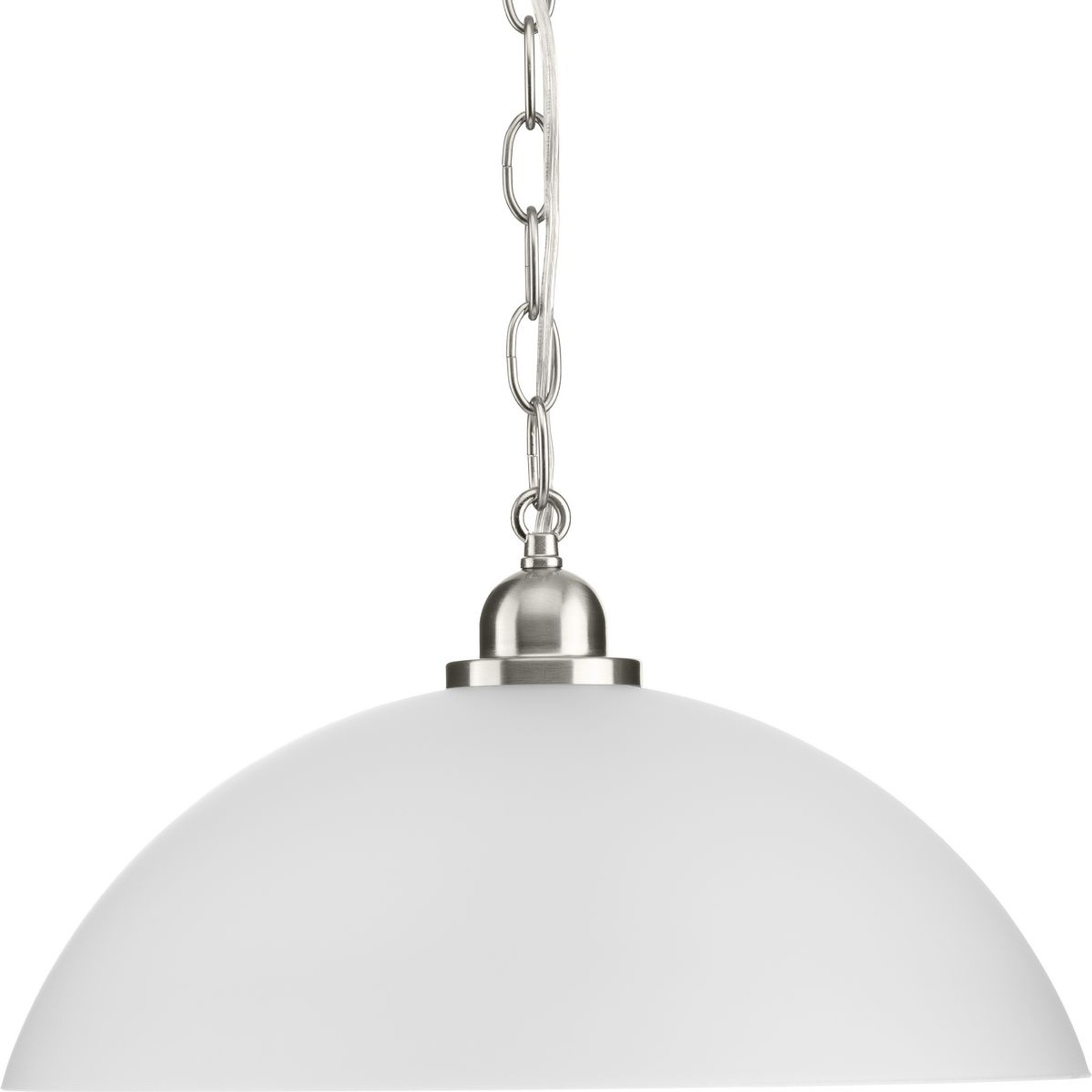 Progress Lighting Pendants Light - Classic Dome Collection One-Light Brushed Nickel Transitional Pendant - Model P500149-009