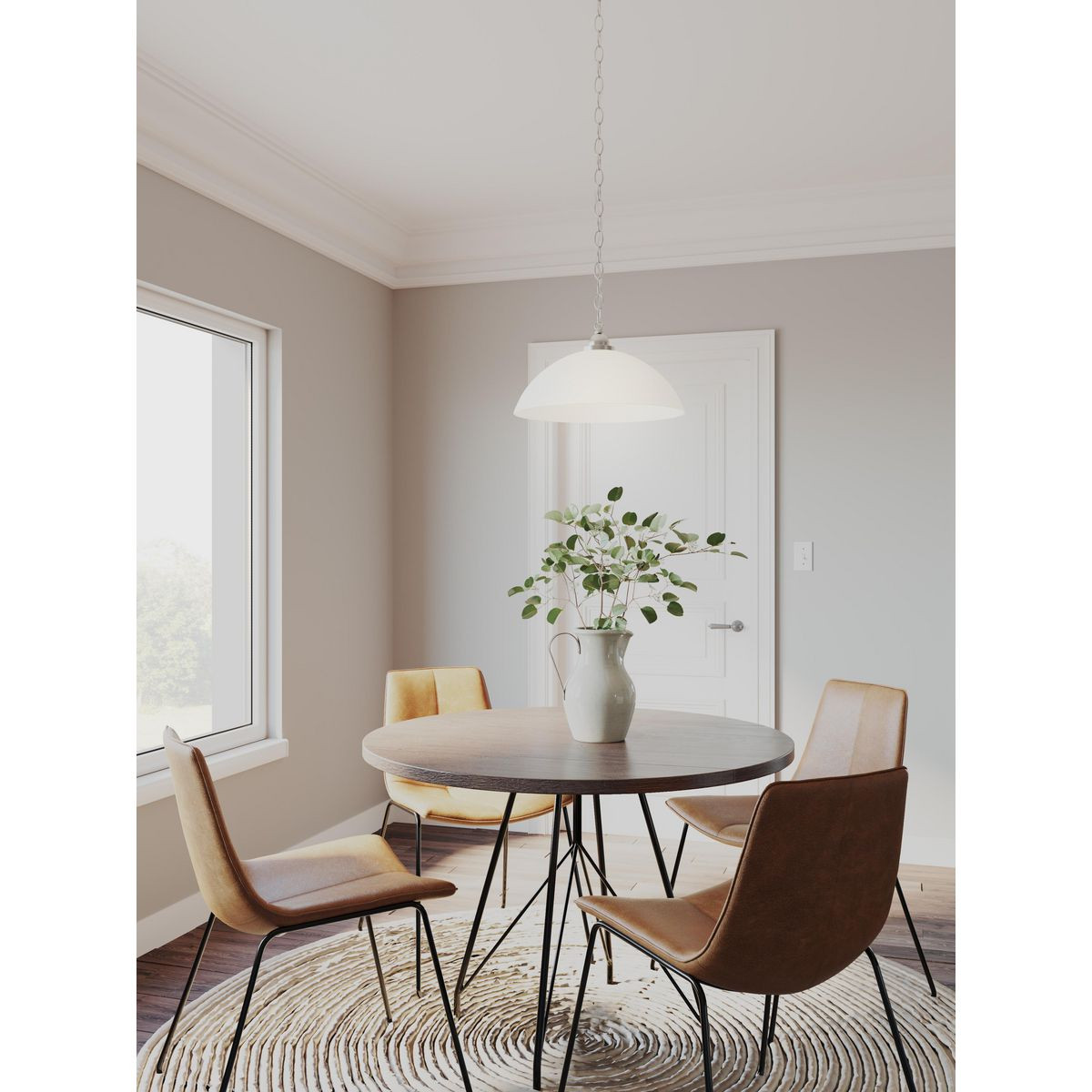 Progress Lighting Classic Dome Collection One-Light Polished Chrome Transitional Pendant - Dry Location Listed Application Shot Model P500149-015
