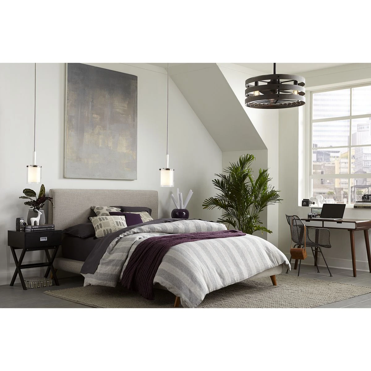 Progress Lighting Mast Collection One-Light Brushed Nickel Clear Glass Coastal Mini-Pendant Light - Dry Location Listed Application Shot Model P500192-009