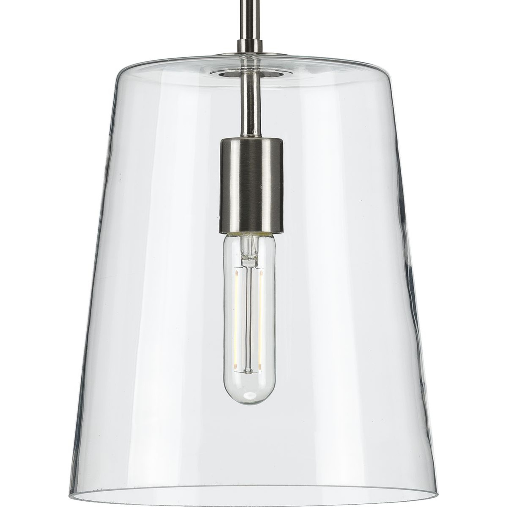 Progress Lighting Pendants Light - Clarion Collection One-Light Brushed Nickel Clear Glass Transitional Pendant - Model P500241-009