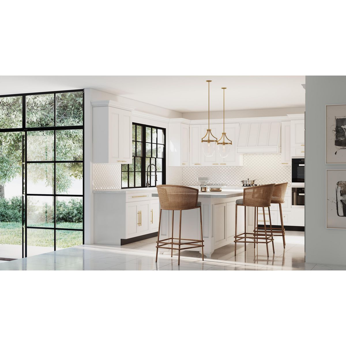 Progress Lighting Parkhurst Collection One-Light New Traditional Brushed Bronze Clear Glass Mini-Pendant Light - Dry Location Listed Application Shot Model P500360-109