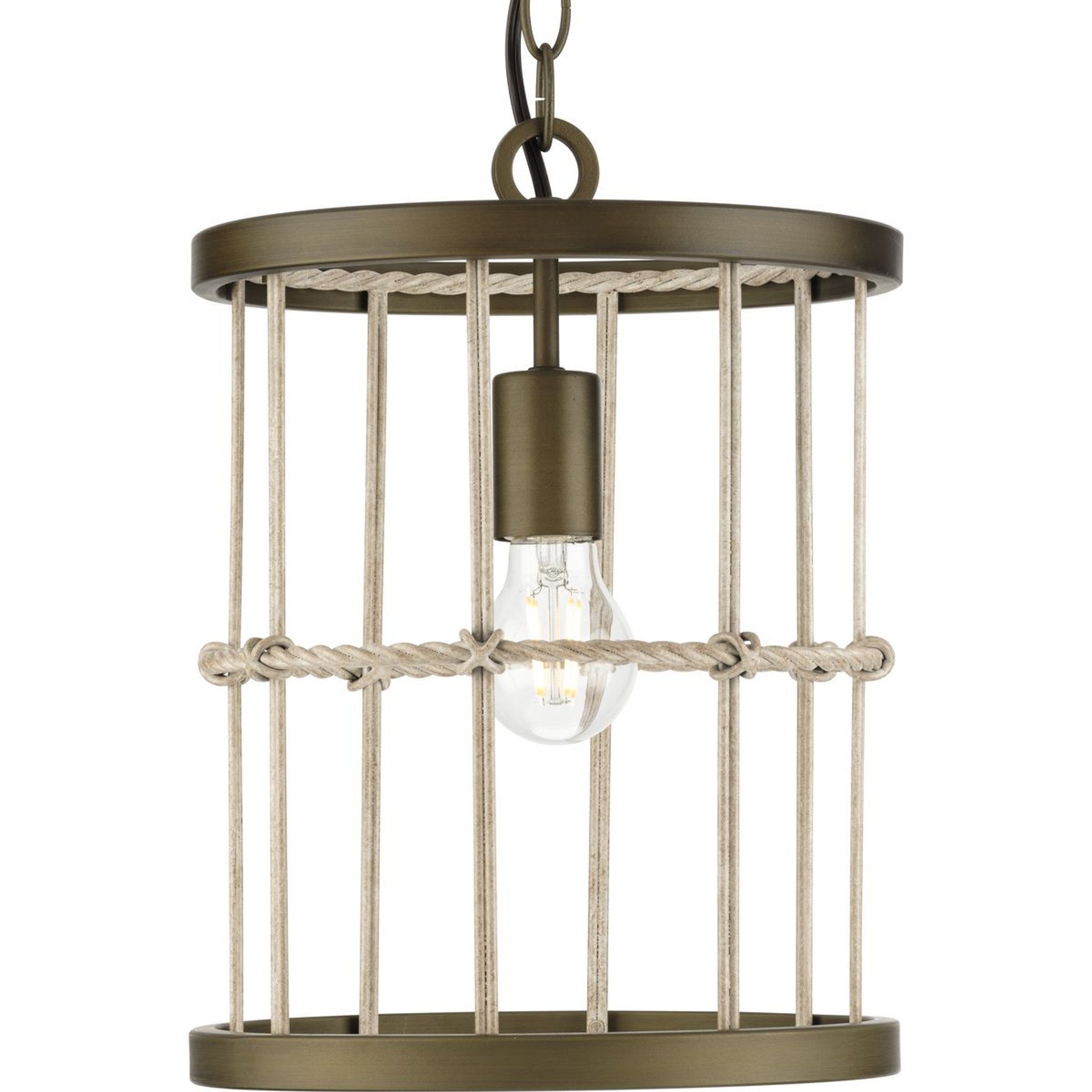 Progress Lighting Pendants Light - Lattimore Collection One-Light Aged Brass Pendant - Model P500417-161