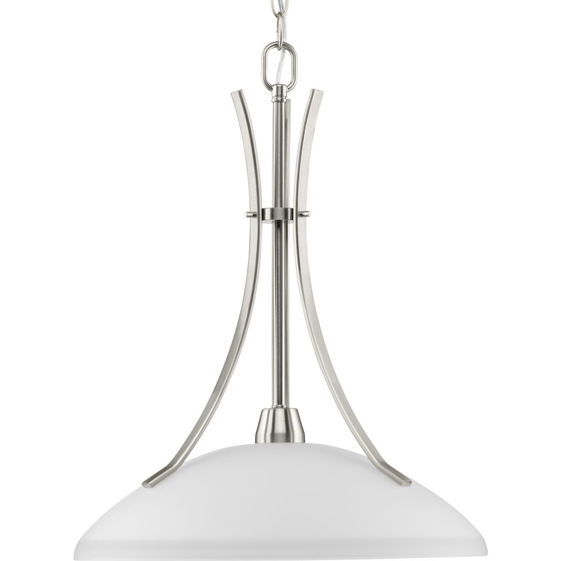 Progress Lighting Pendants Light - Wisten Collection One-Light Brushed Nickel Etched Glass Modern Pendant Light - Model P5112-09