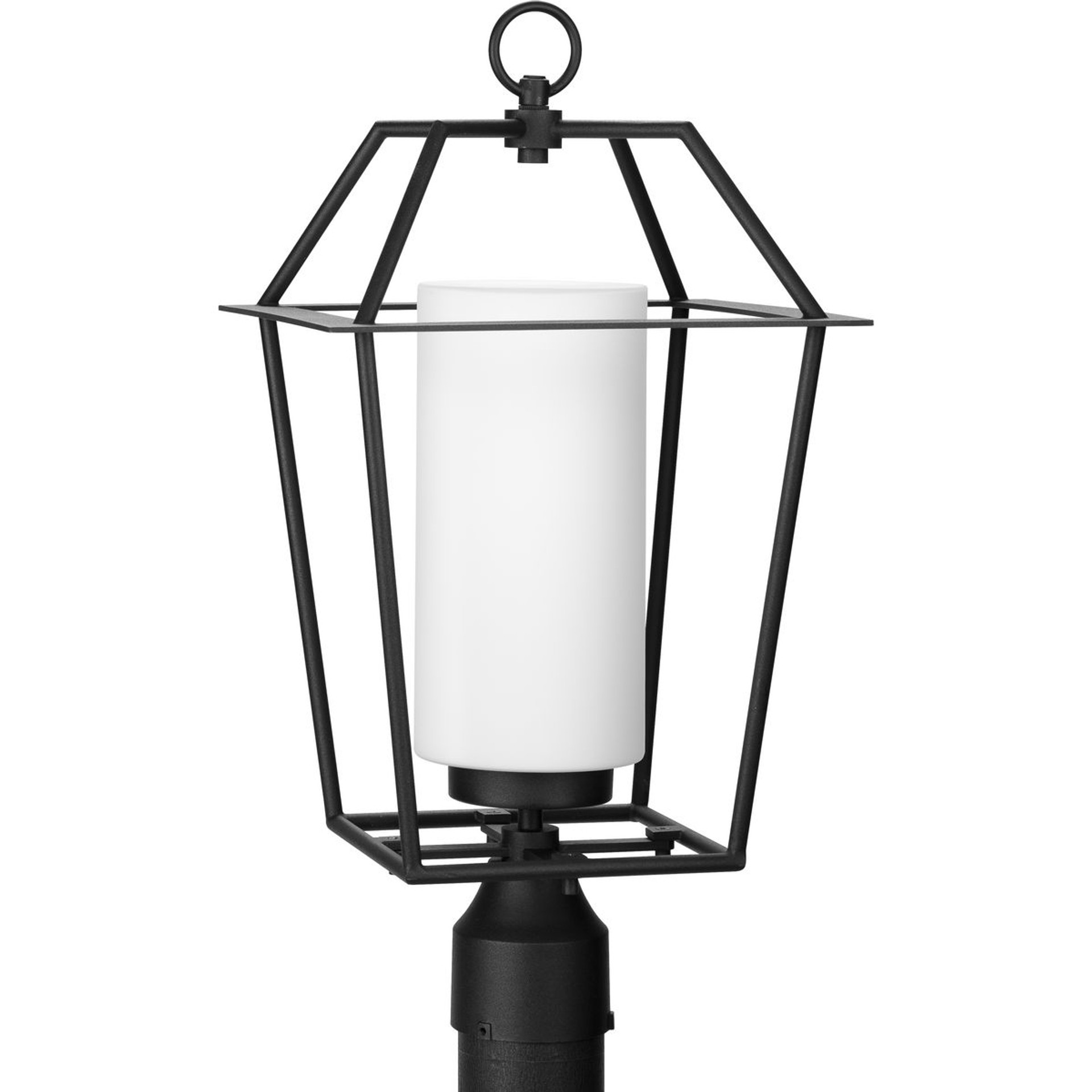 Progress Lighting Outdoor Light - Chilton Collection One-Light New Traditional Textured Black Etched Opal Glass Outdoor Post Light - Model P540120-031