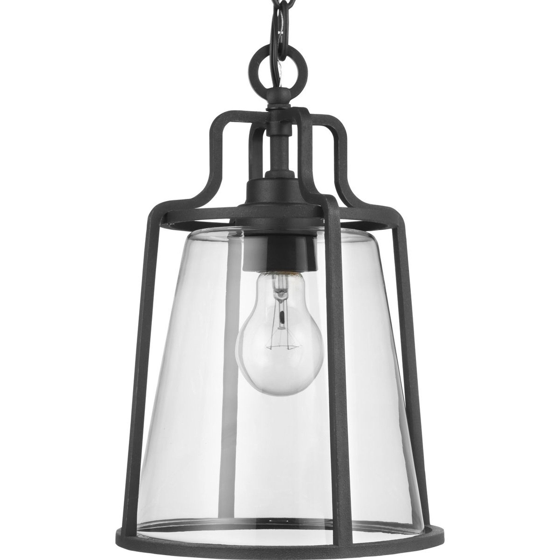 Progress Lighting Chandeliers Light - Kene Collection Five-Light Graphite Clear Glass Craftsman Chandelier Light - Model P400095-143