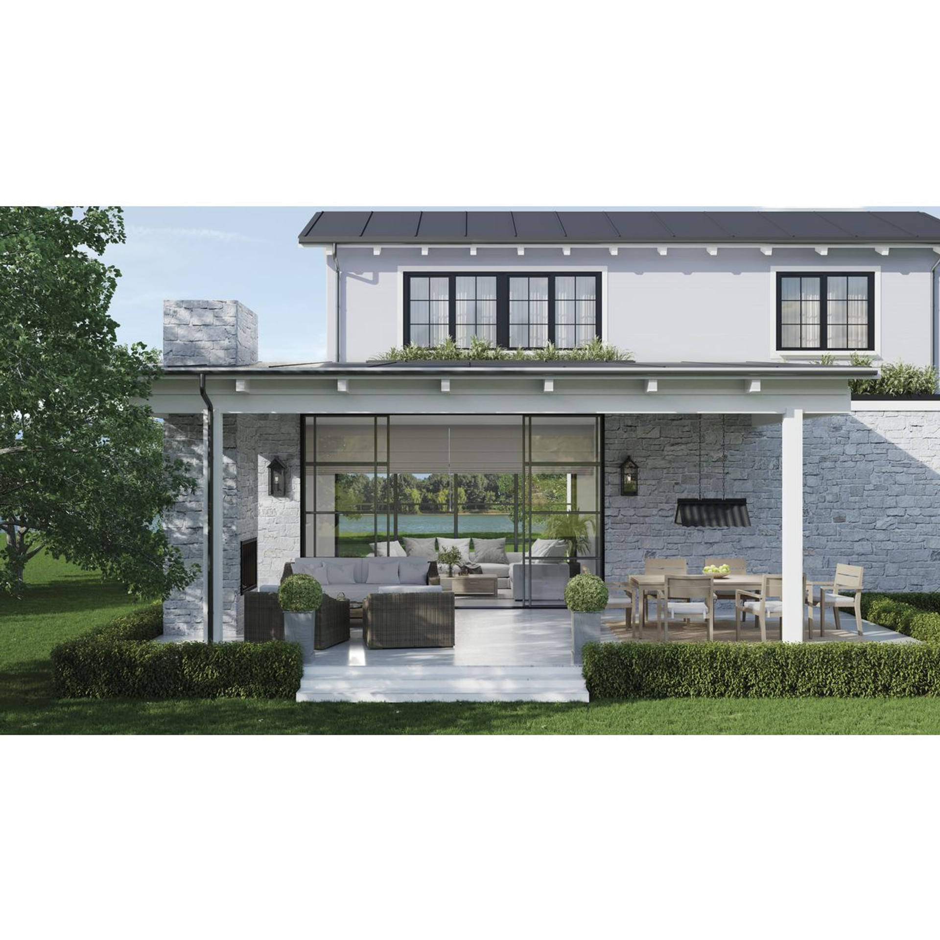 Progress Lighting POINT DUME® by Jeffrey Alan Marks for Progress Lighting Edgecliff Oil Rubbed Bronze Outdoor Hanging Pendant - Damp Location Listed Application Shot Model P550119-108