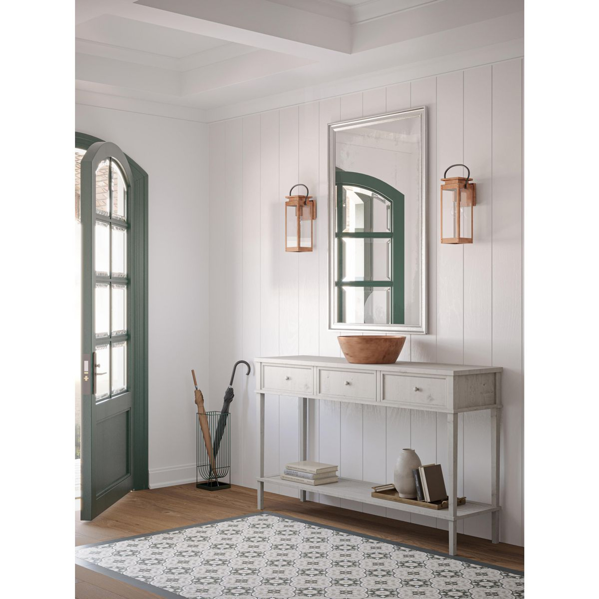 Progress Lighting Union Square One-Light Small Antique Copper Urban Industrial Outdoor Wall Lantern - Wet Location Listed Application Shot Model P560004-169