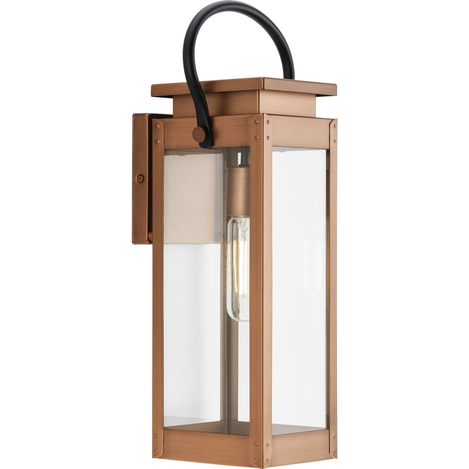Progress Lighting Outdoor Light - Union Square One-Light Medium Antique Copper Urban Industrial Outdoor Wall Lantern - Model P560005-169