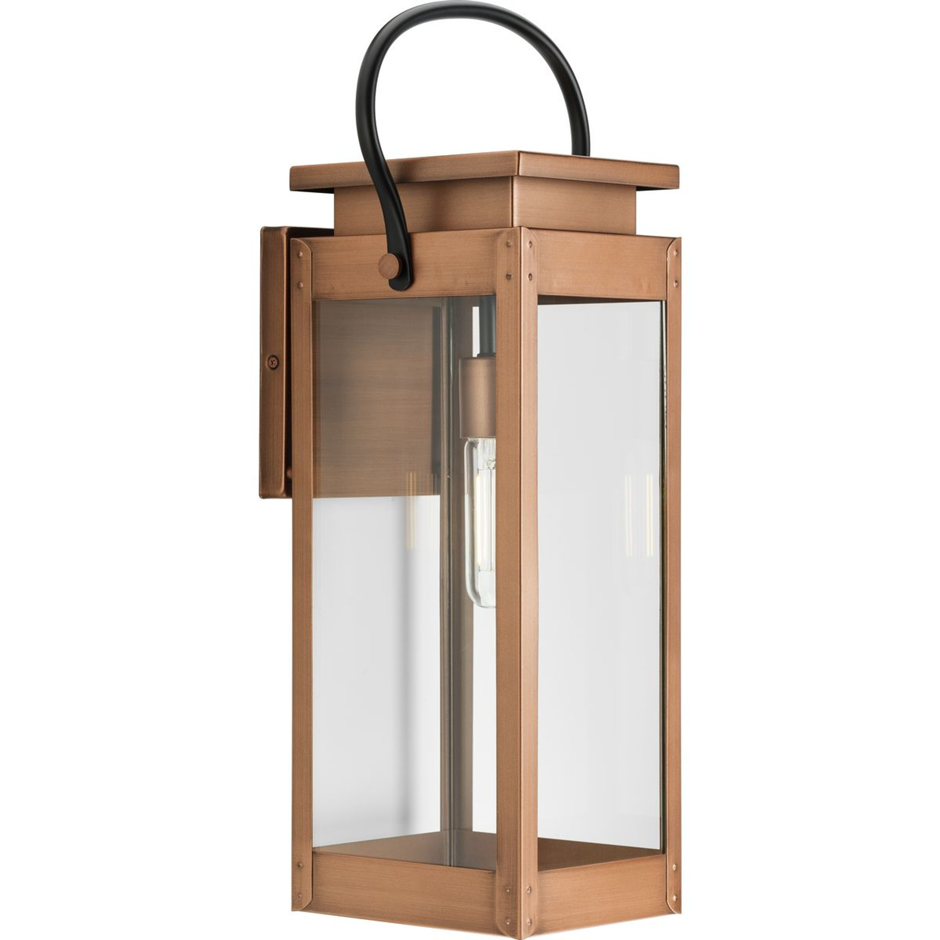 Progress Lighting Outdoor Light - Union Square One-Light Large Antique Copper Urban Industrial Outdoor Wall Lantern - Model P560006-169
