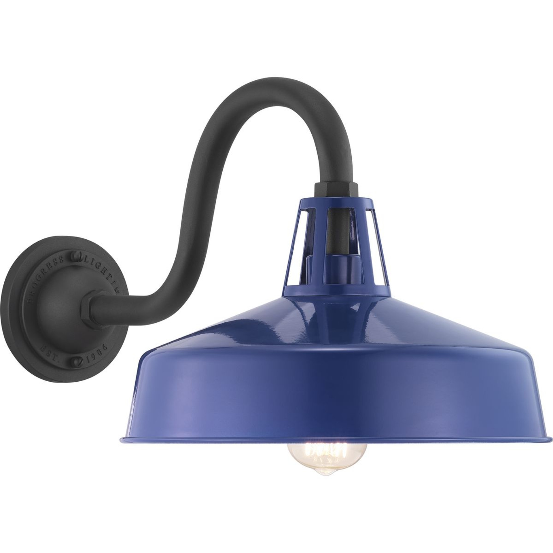 Progress Lighting Outdoor Light - Cedar Springs Collection Navy One-Light Farmhouse Extra Large Wall Lantern - Model P560091-091