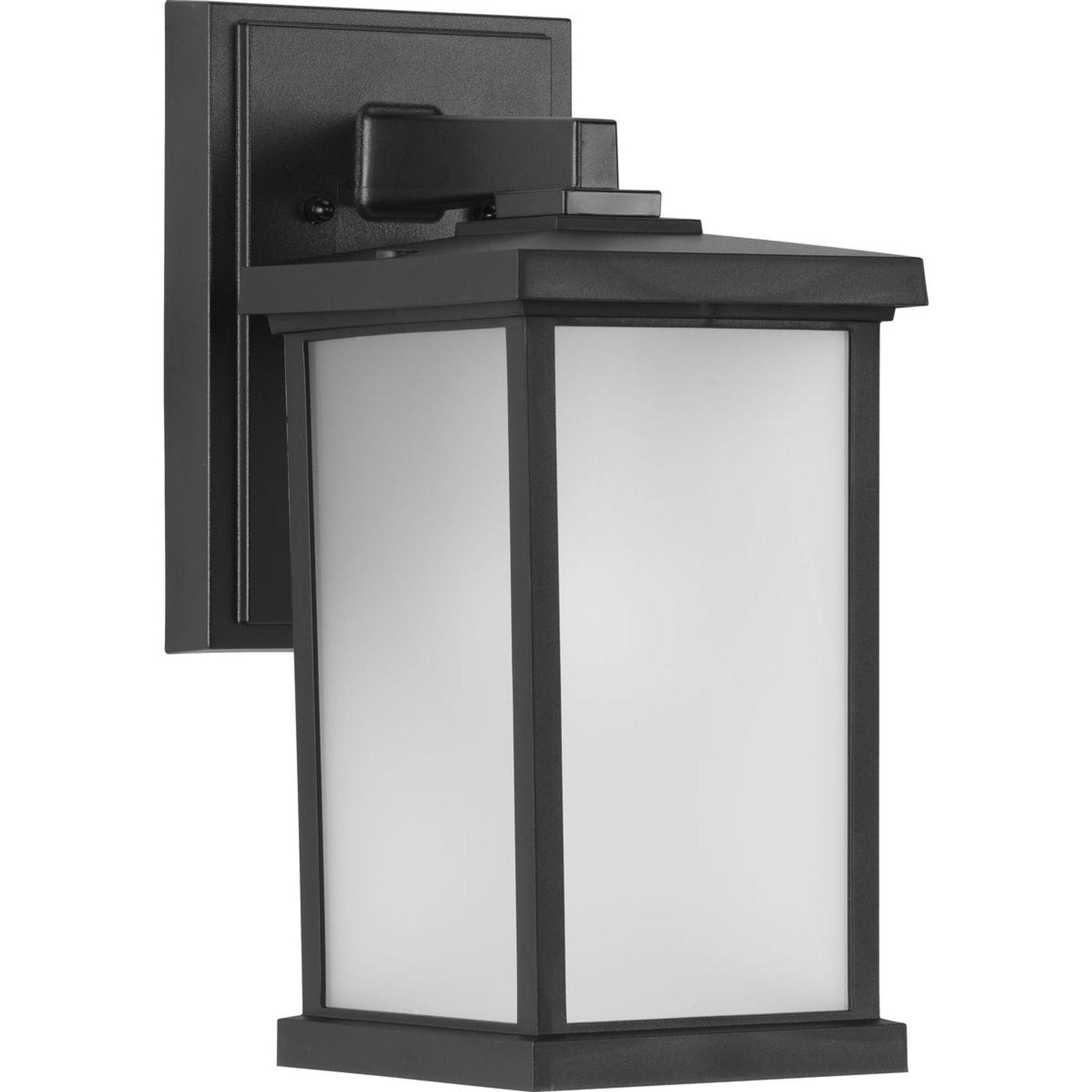 Progress Lighting Outdoor Light - Trafford Non-Metallic Lantern Collection One-Light Textured Black Frosted Shade Traditional Outdoor Wall Lantern Light - Model P560289-031