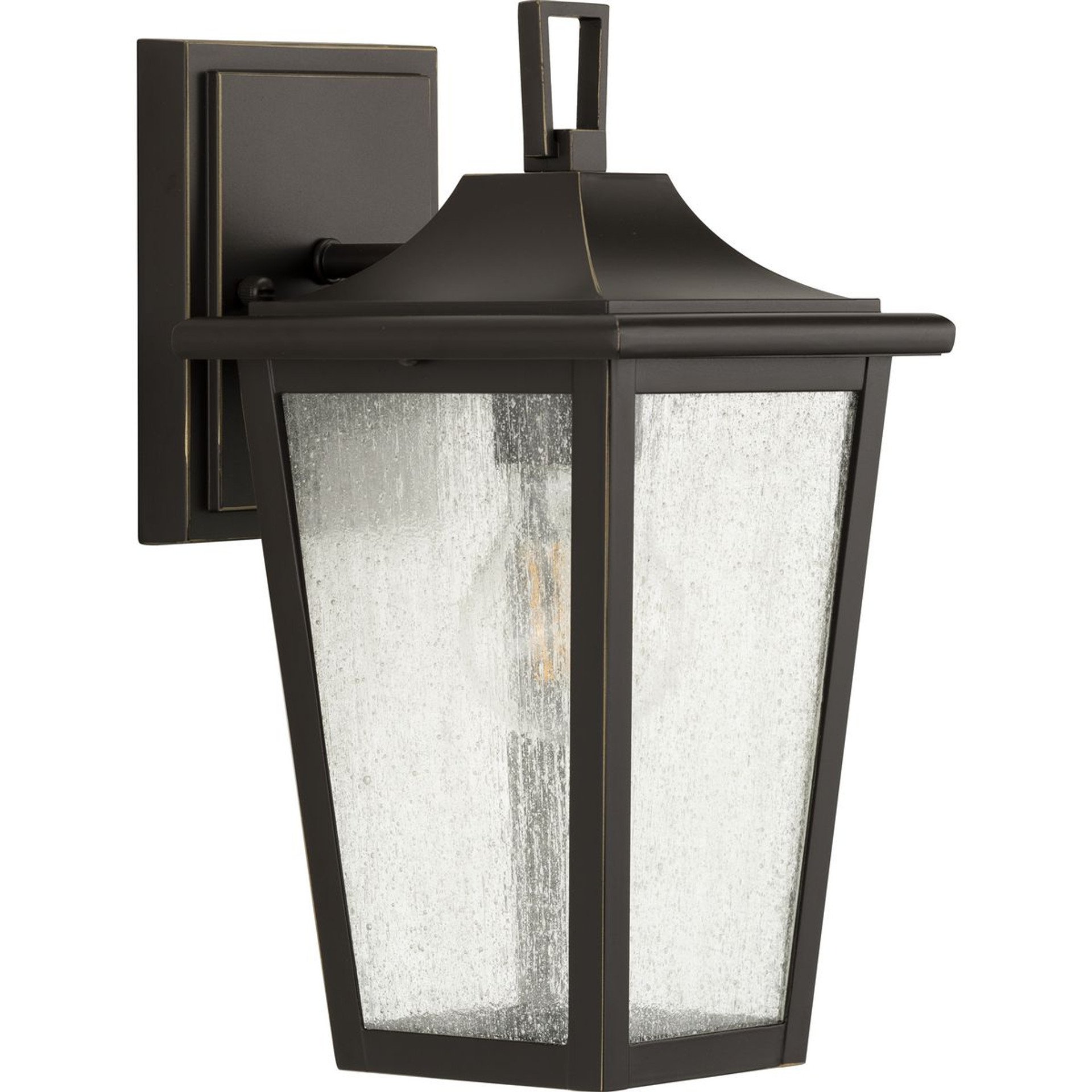 Progress Lighting Outdoor Light - Padgett Collection One-Light Transitional Antique Bronze Clear Seeded Glass Outdoor Wall Lantern - Model P560307-020