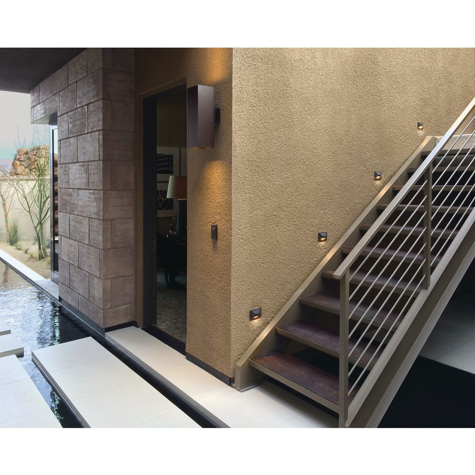 Progress Lighting 6" LED Square Up/Down Outdoor Wall Mount Fixture - Damp Location Listed Application Shot Model P5644-20-30K
