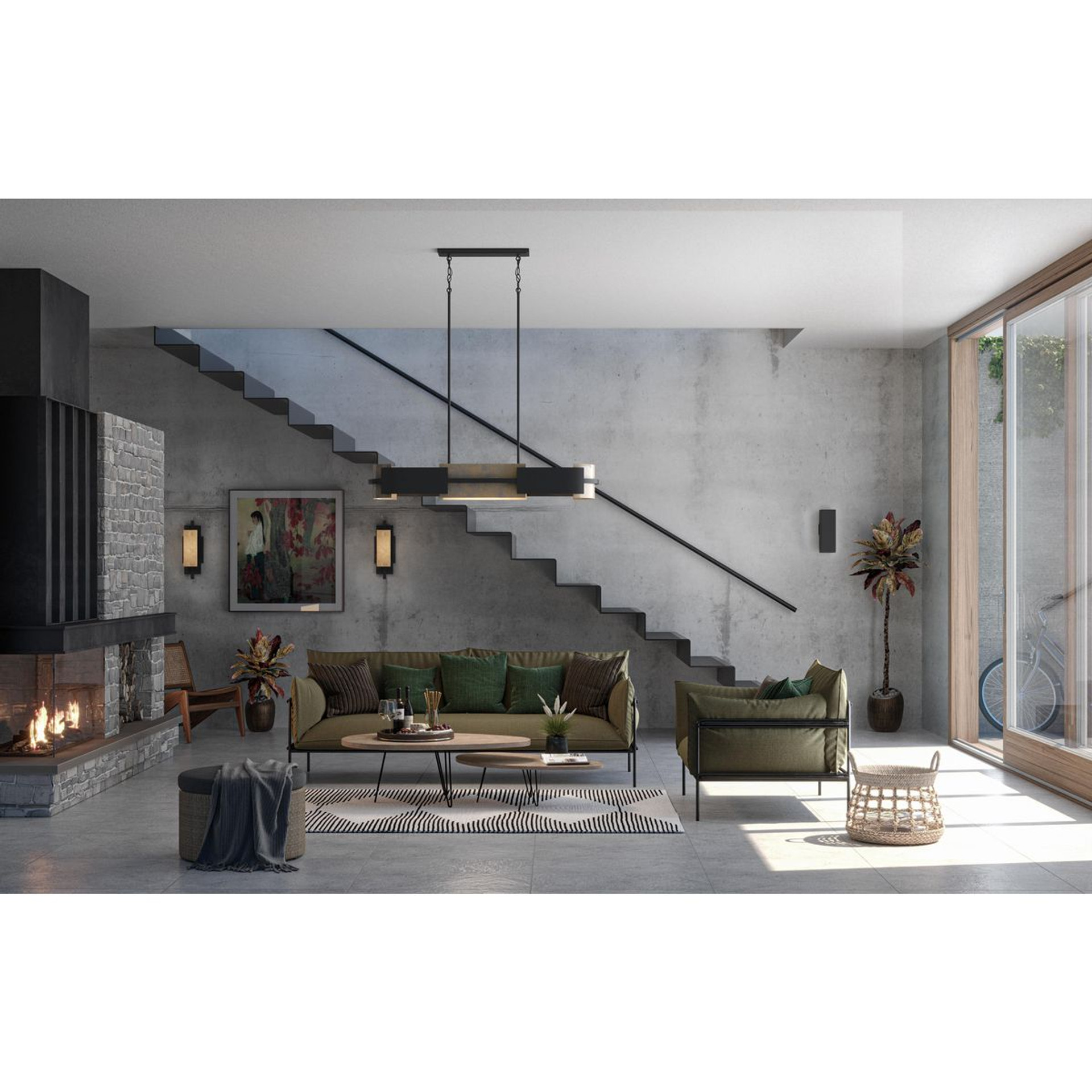 Progress Lighting 6" Square Two-Light Black Up/Down Modern Outdoor Wall Light - Damp Location Listed Application Shot Model P5644-31