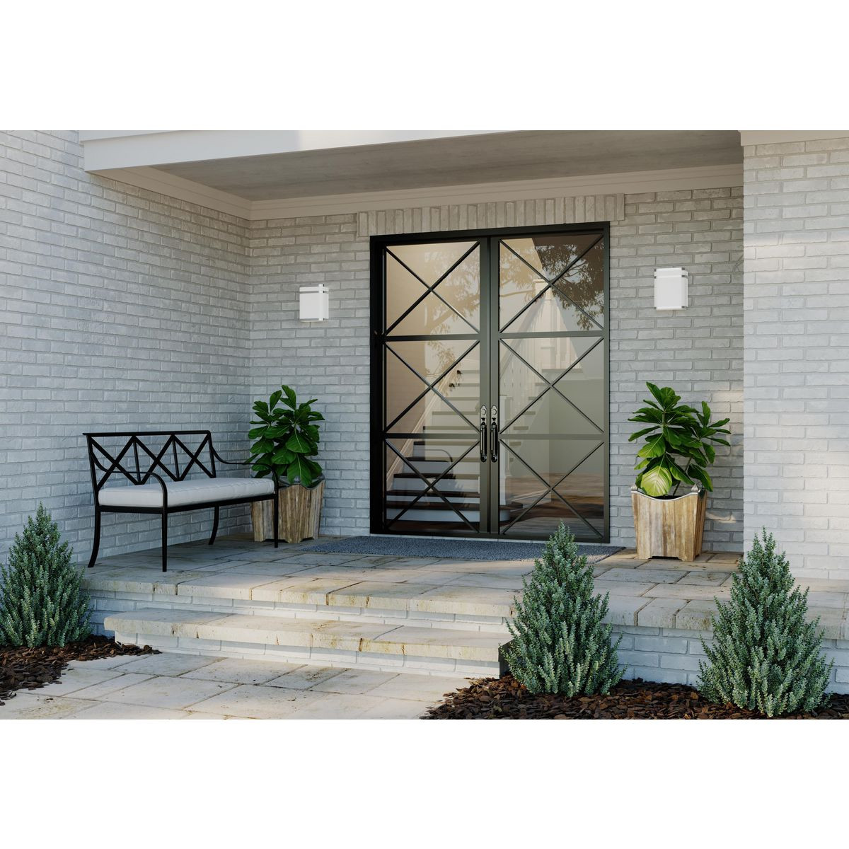 Progress Lighting Valera Collection LED One-Light LED Wall Lantern - Wet Location Listed Application Shot Model P5801-0930K9