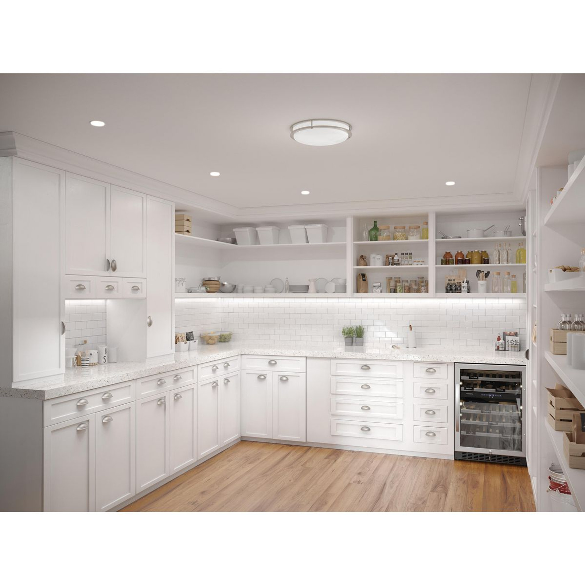 Progress Lighting One-Light 14" LED Flush Mount - Damp Location Listed Application Shot Model P7253-0930K9
