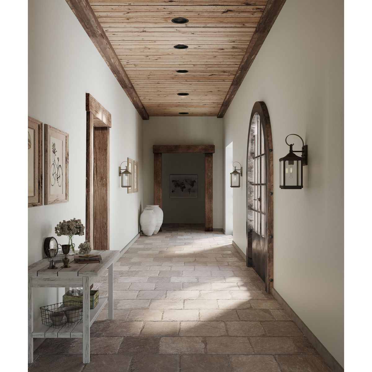 Progress Lighting 4" Antique Bronze Recessed Step Baffle Trim for 4" Housing (P804N series) - Damp Location Listed Application Shot Model P804000-020