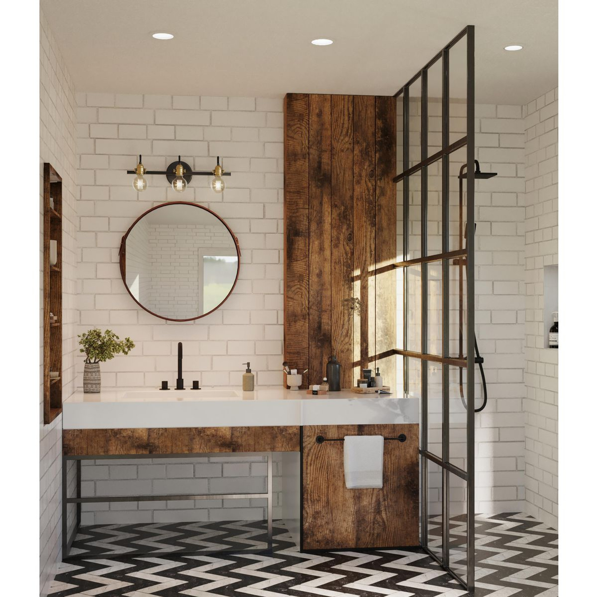 Progress Lighting 5" Recessed Shower Trim for 5" Housing P851-ICAT - Wet Location Listed Application Shot Model P867WL-28