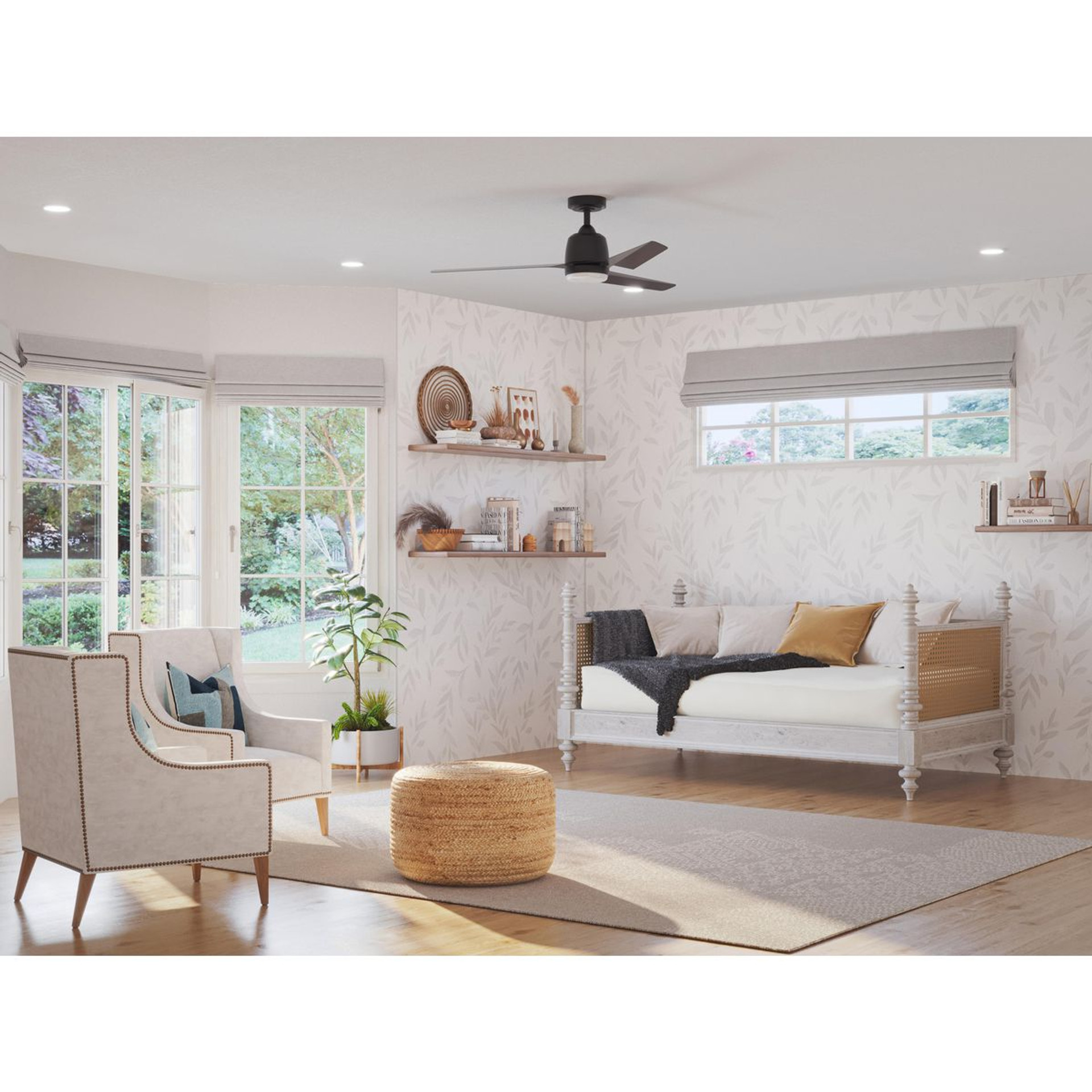 Progress Lighting Upshur Collection 52 in. Antique Bronze Transitional Ceiling Fan with LED Light Kit - Damp Location Listed Application Shot Model P250094-020-30