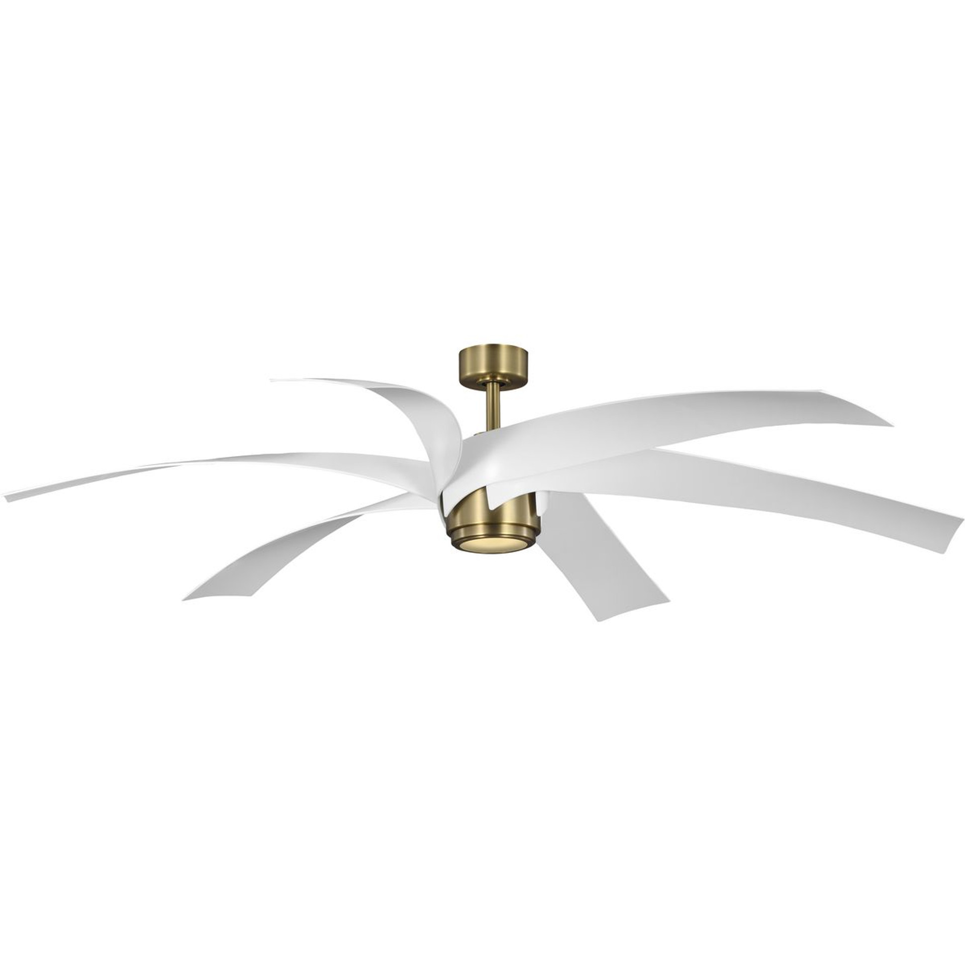 Progress Lighting Ceiling Fans Light - Insigna Collection 72-in Six-Blade Vintage Brass Contemporary Ceiling Fan with Matte White Blades - Model P250113-163-30