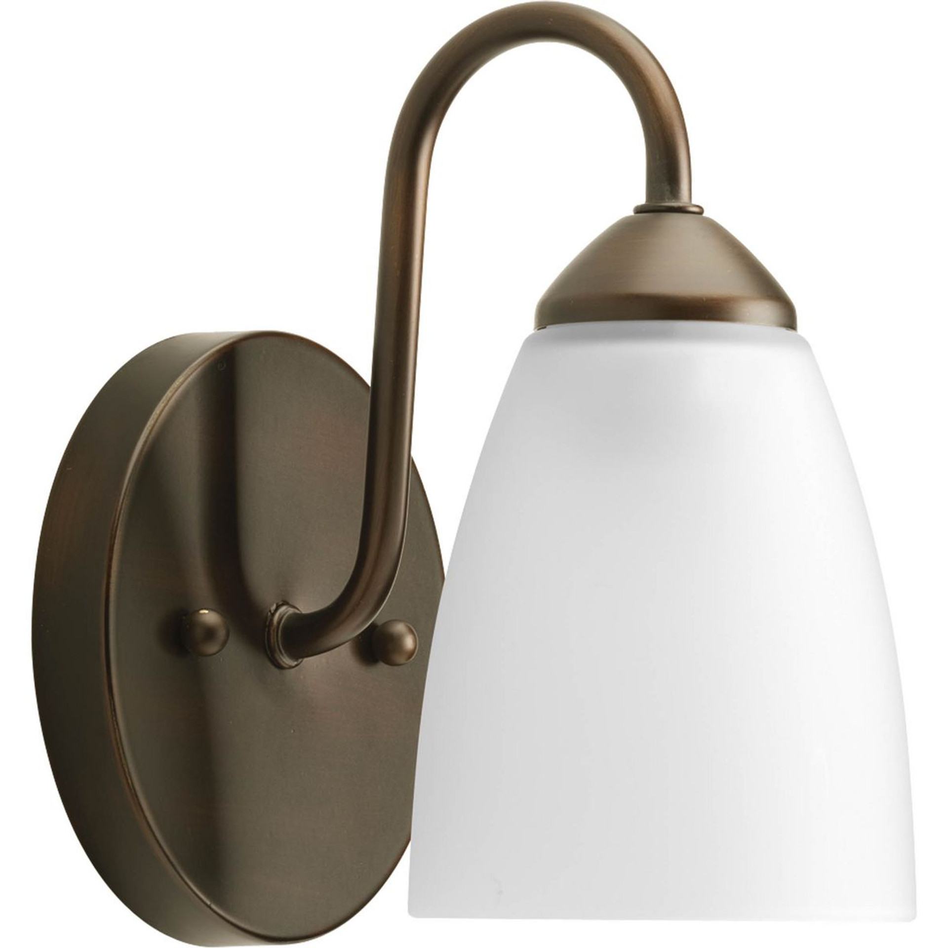 Progress Lighting Bath & Vanity Light - Gather Collection One-Light Antique Bronze Etched Glass Traditional Bath Vanity Light - Model P2706-20