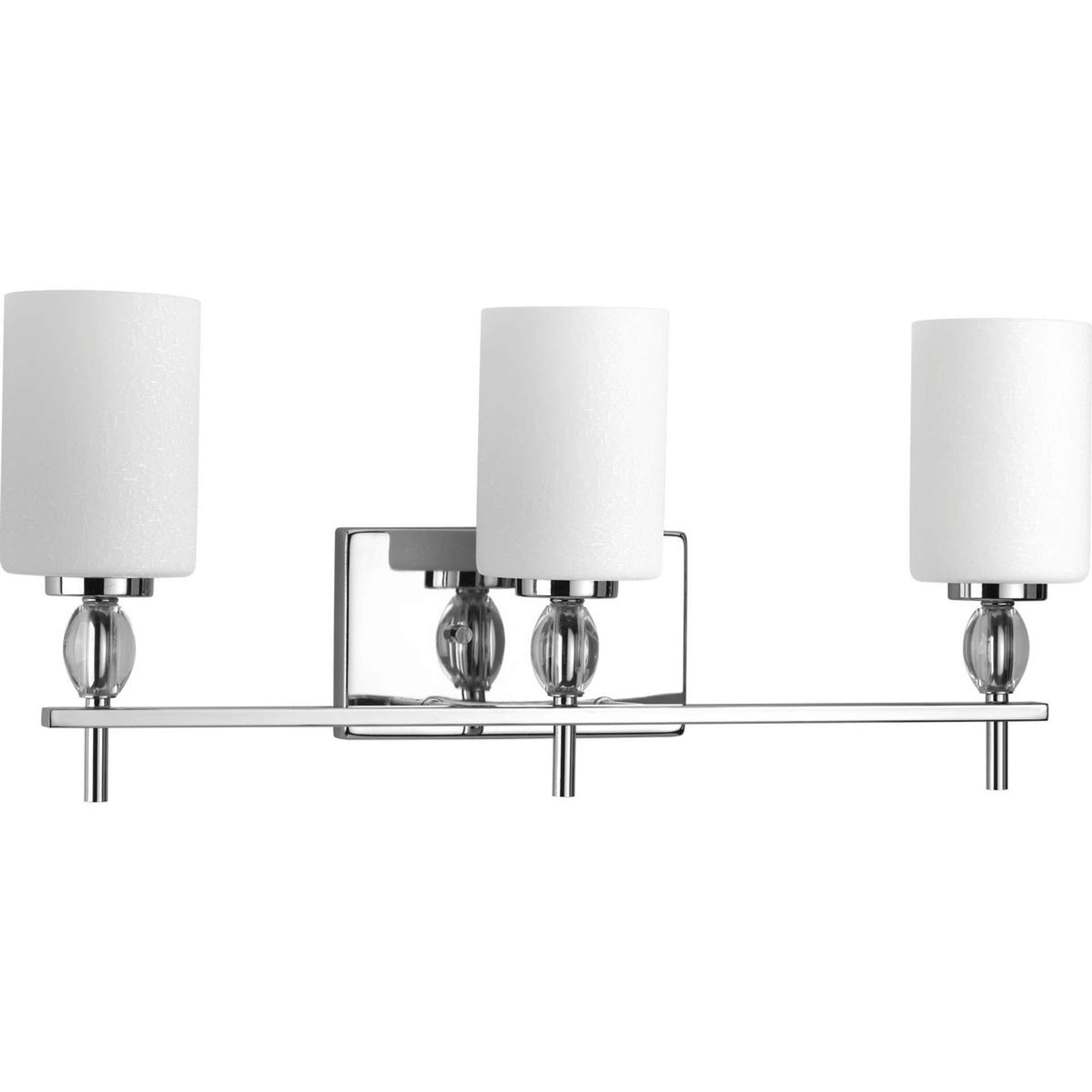 Progress Lighting Bath & Vanity Light - Status Collection Three-Light Polished Chrome Etched Linen Glass Coastal Bath Vanity Light - Model P2776-15