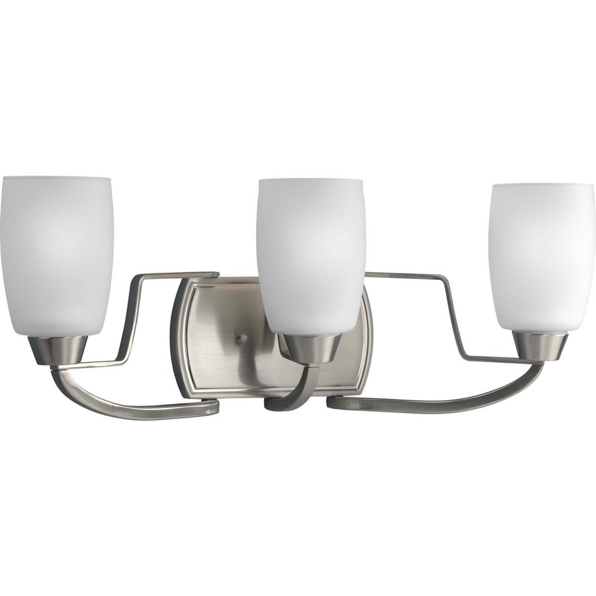 Progress Lighting Bath & Vanity Light - Wisten Collection Three-Light Brushed Nickel Etched Glass Modern Bath Vanity Light - Model P2796-09