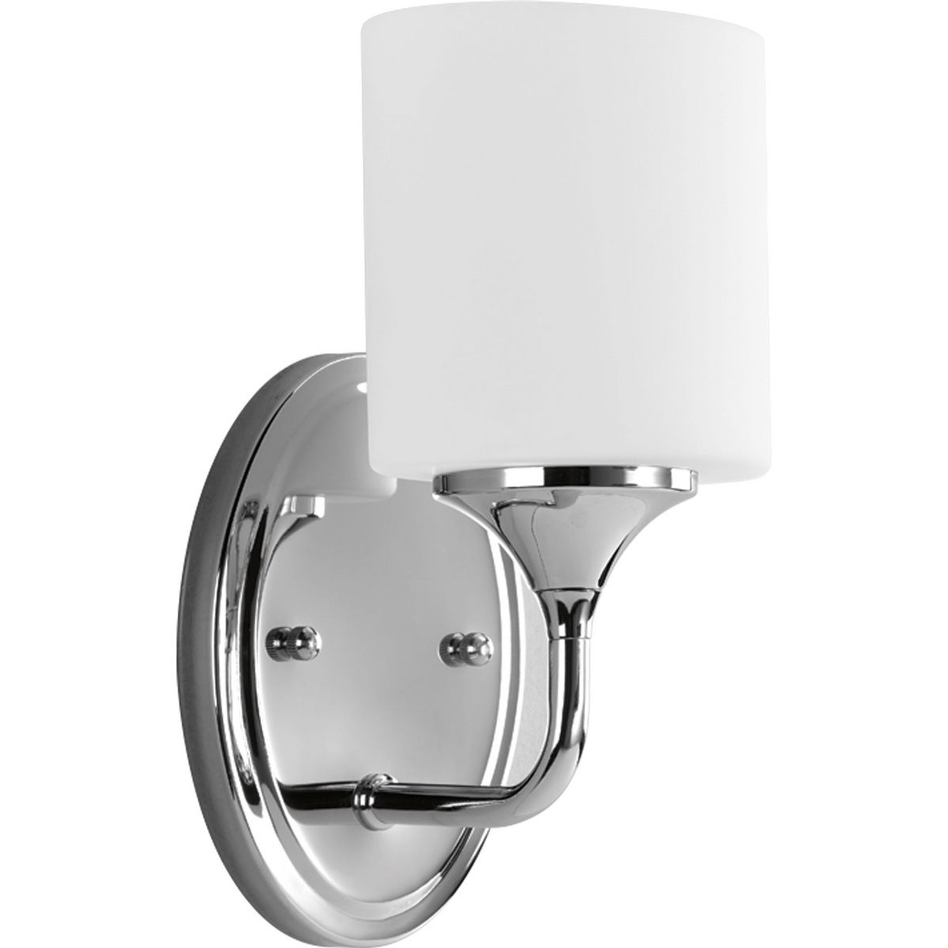 Progress Lighting Bath & Vanity Light - Lynzie Collection One-Light Polished Chrome Etched Opal Glass Modern Bath Vanity Light - Model P2801-15