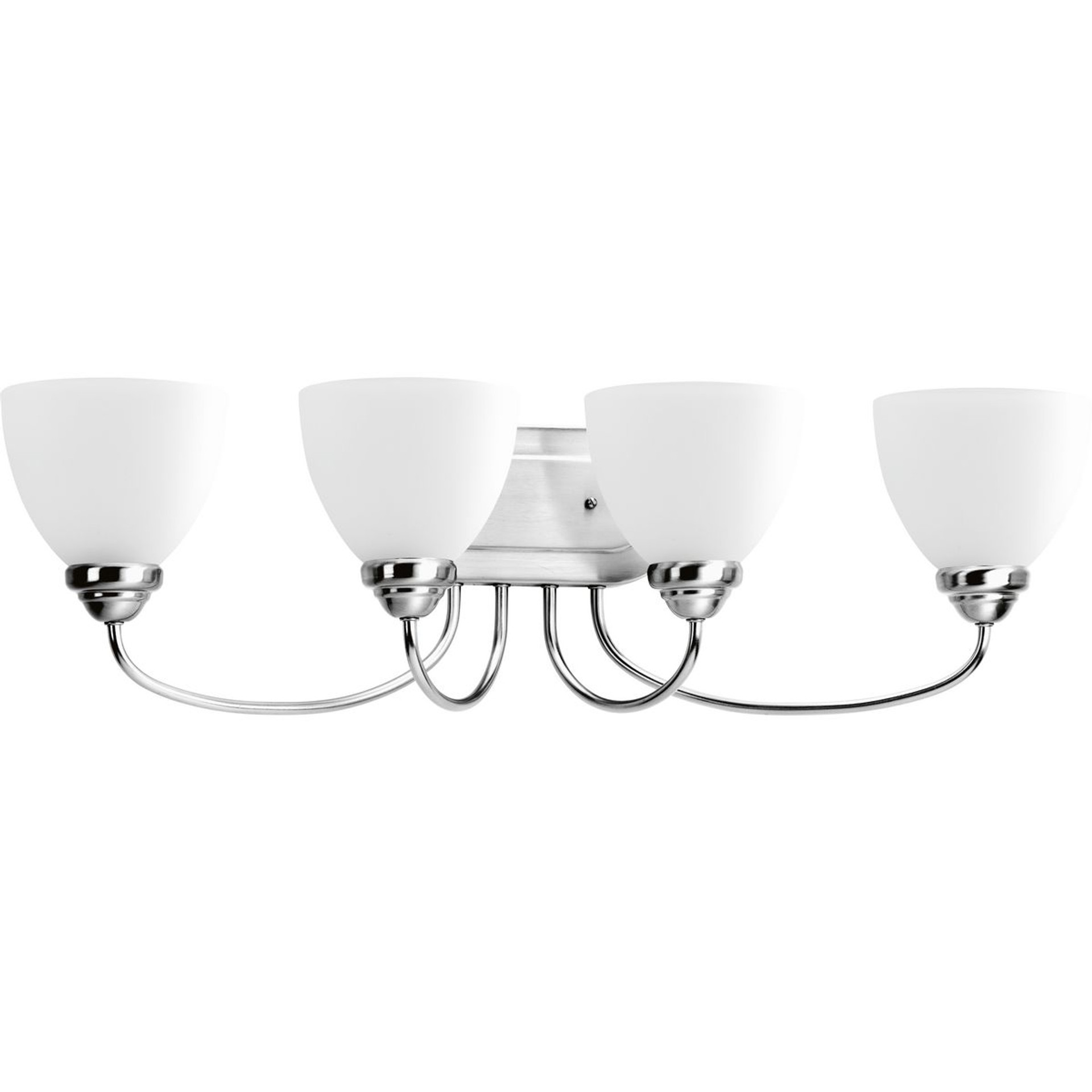 Progress Lighting Bath & Vanity Light - Heart Collection Four-Light Polished Chrome Etched Glass Farmhouse Bath Vanity Light - Model P2928-15