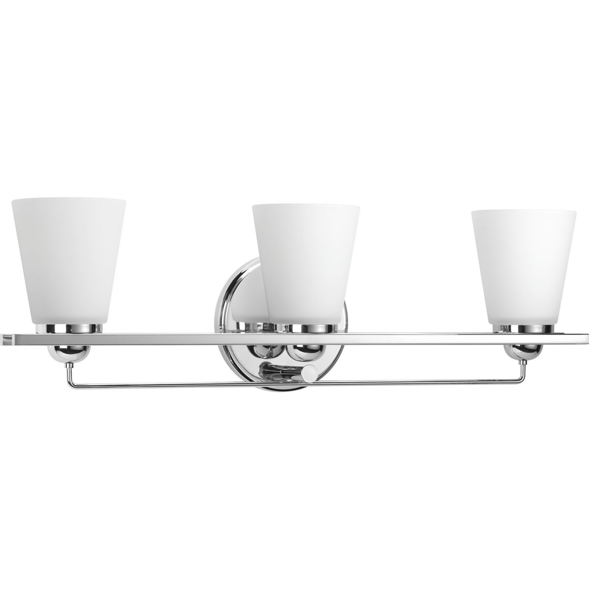 Progress Lighting Bath & Vanity Light - Flight Collection Three-Light Polished Chrome Etched Glass Coastal Bath Vanity Light - Model P300002-015