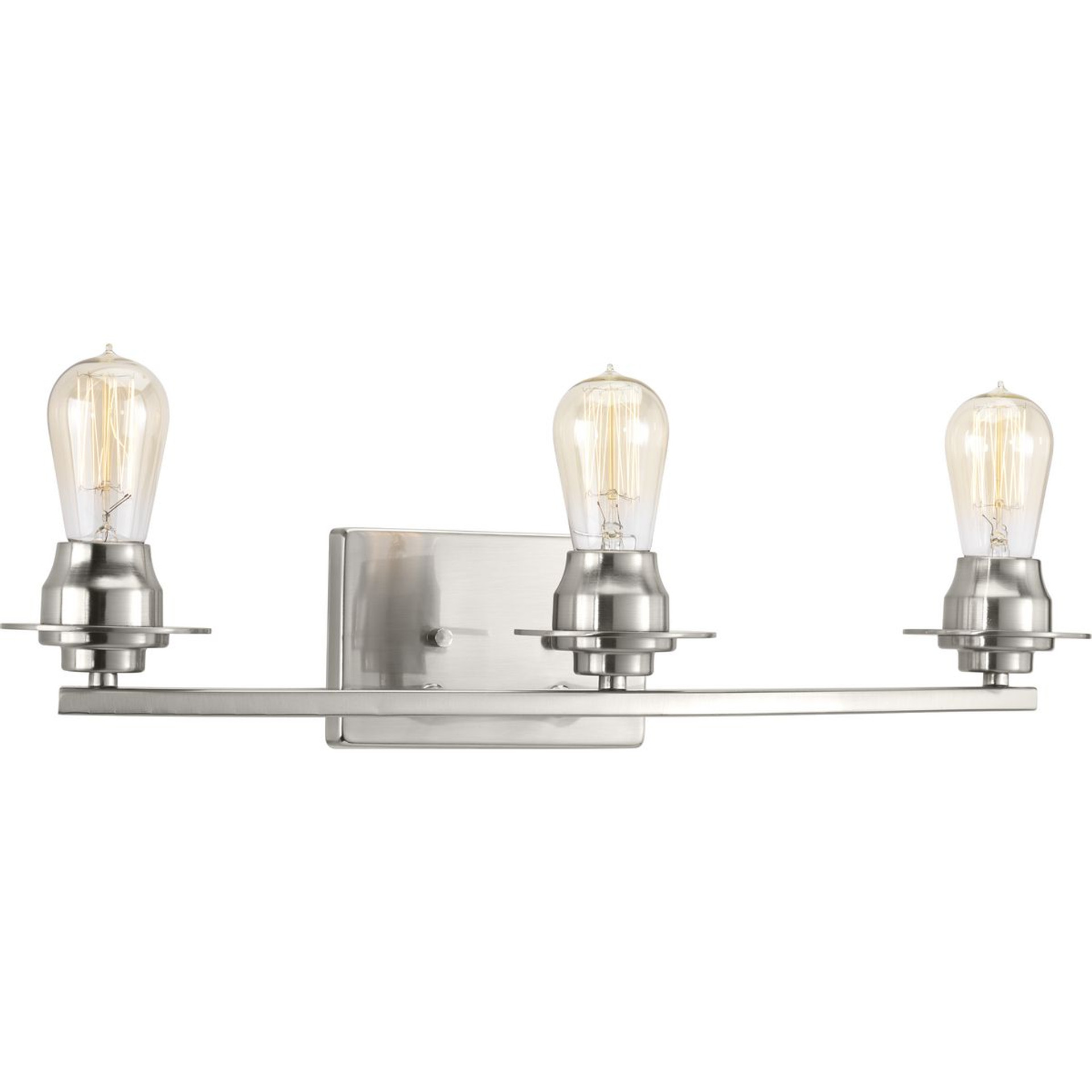 Progress Lighting Bath & Vanity Light - Debut Collection Three-Light Brushed Nickel Farmhouse Bath Vanity Light - Model P300010-009