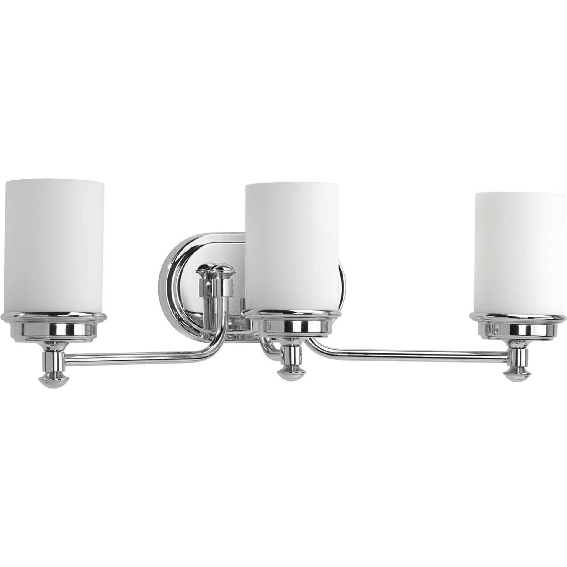 Progress Lighting Bath & Vanity Light - Glide Collection Three-Light Polished Chrome Etched Opal Glass Coastal Bath Vanity Light - Model P300014-015