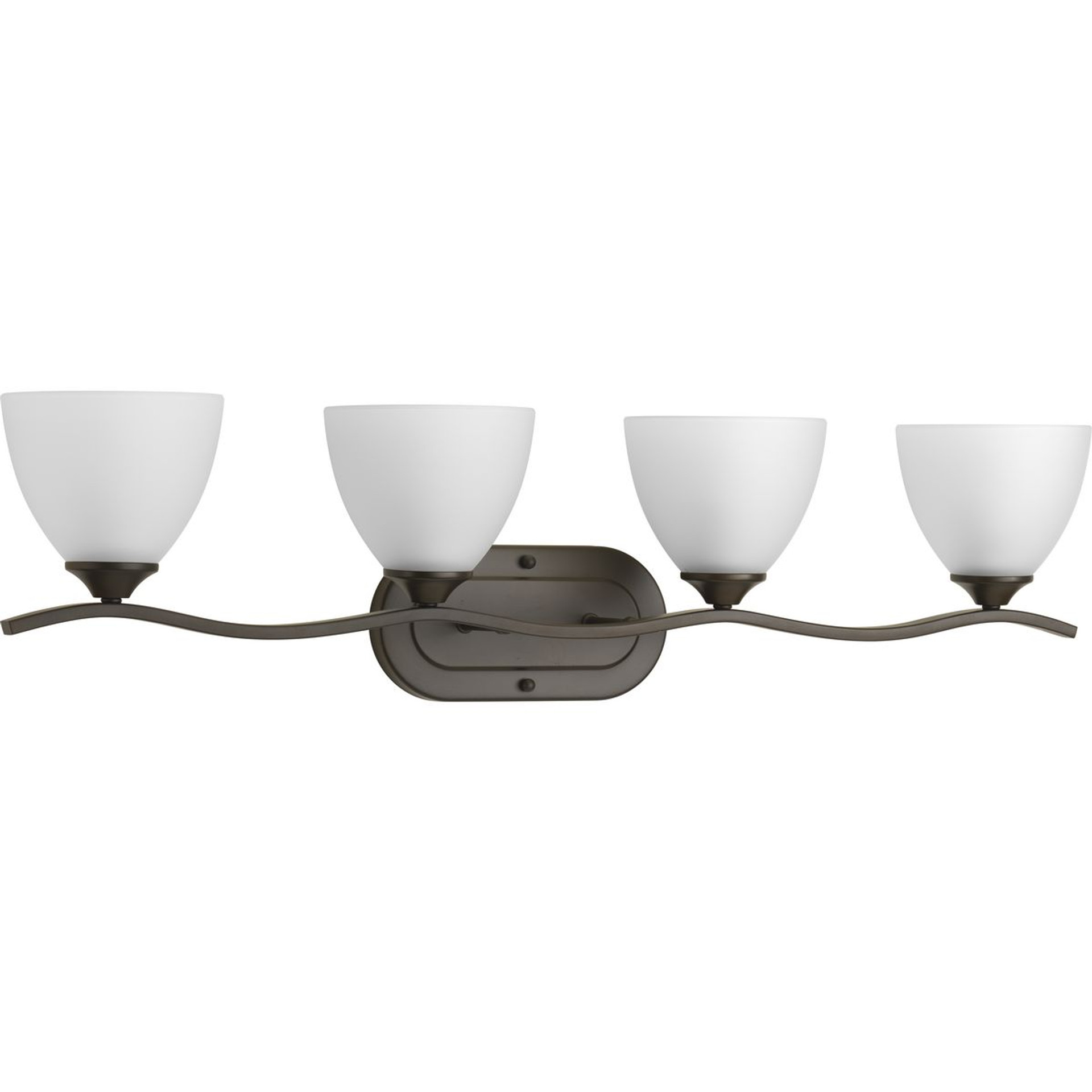 Progress Lighting Bath & Vanity Light - Laird Collection Four-Light Antique Bronze Etched Glass Traditional Bath Vanity Light - Model P300098-020