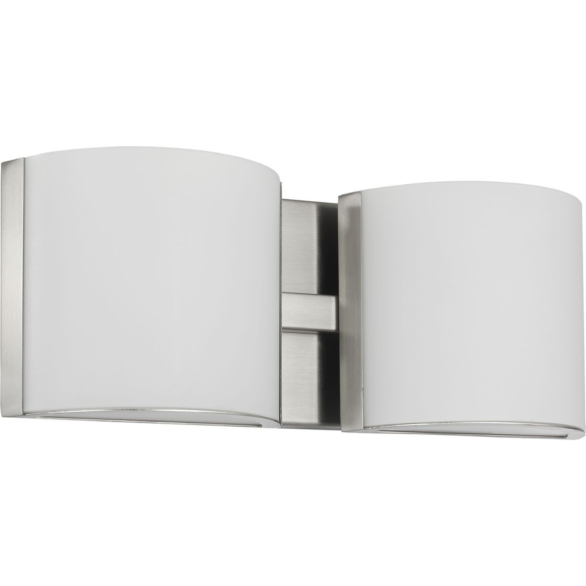 Progress Lighting Bath & Vanity Light - Arch LED Collection Two-Light Brushed Nickel Etched Glass Modern Bath Vanity Light - Model P300290-009-30